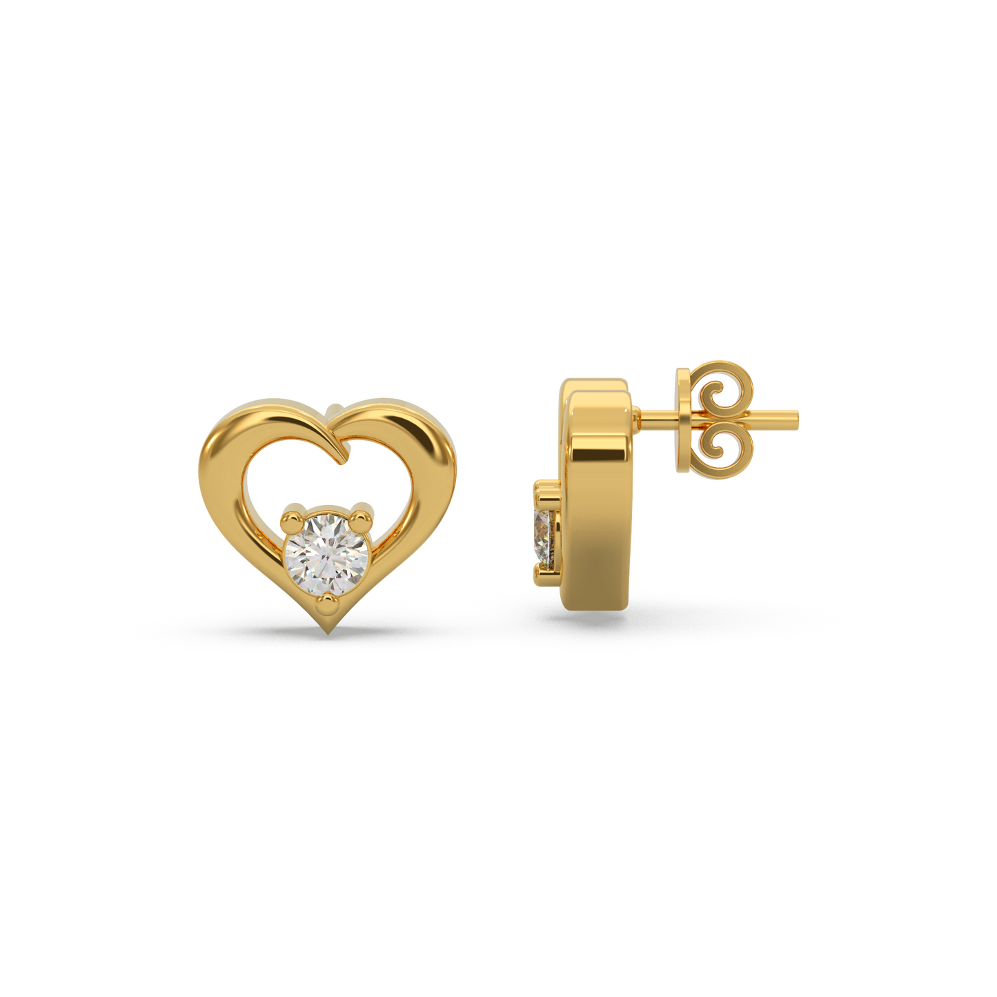 Heart-Shaped Diamond Earring
