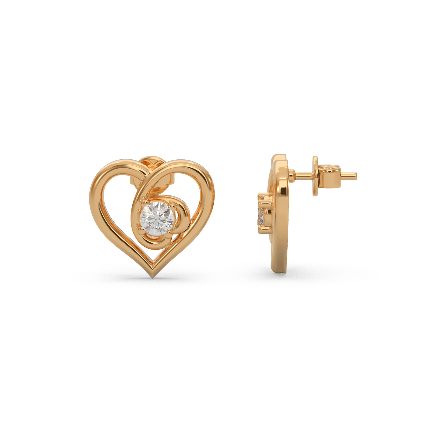 Halo Heart Diamond Earring