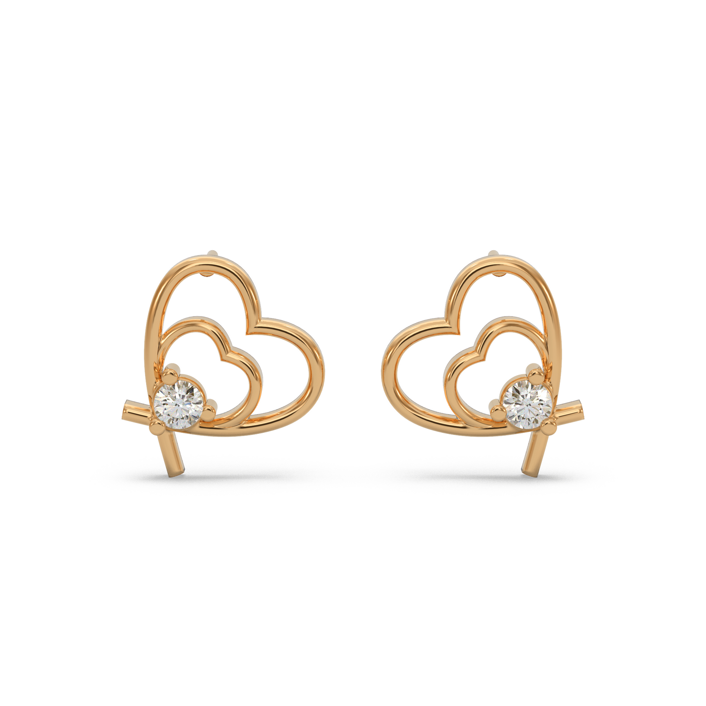 Sparkling Heart Diamond Earring