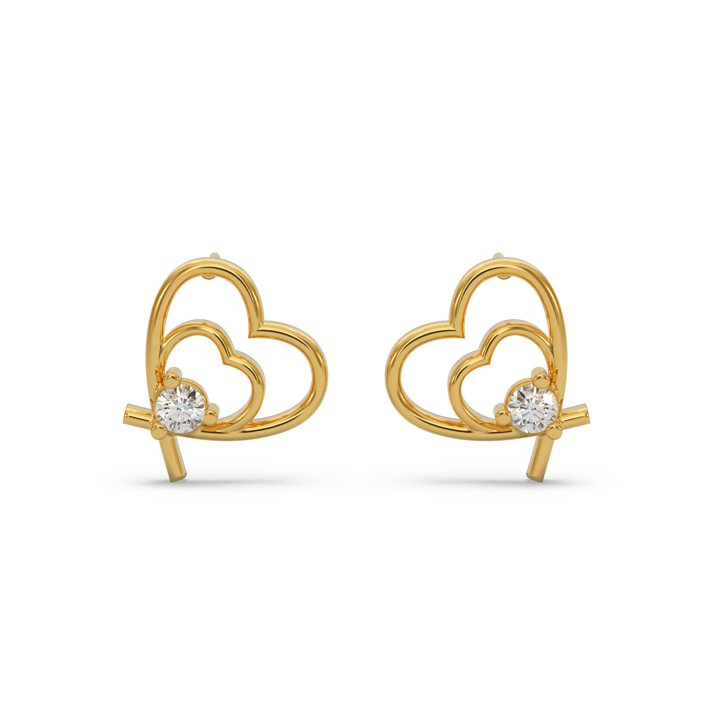 Sparkling Heart Diamond Earring