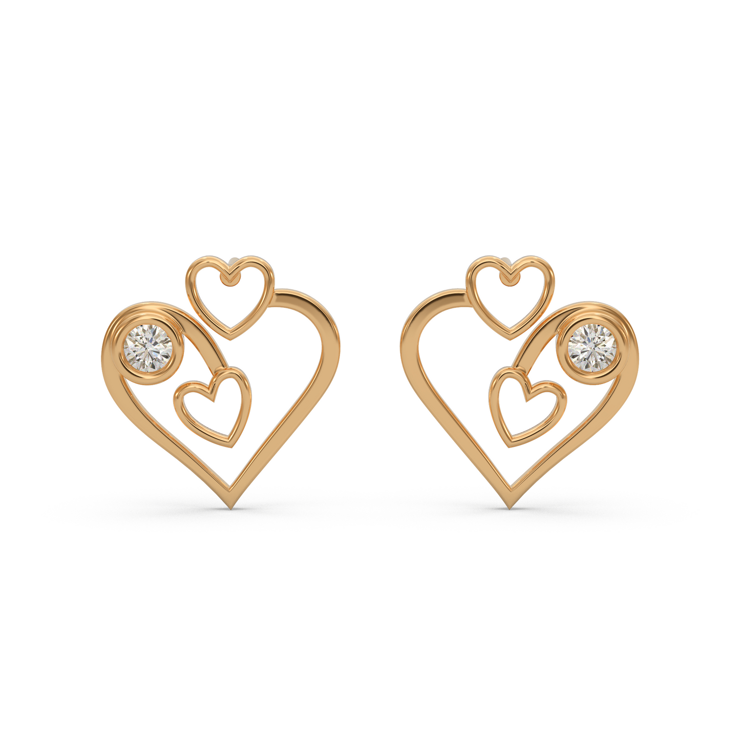 Exquisite Heart Diamond Earring
