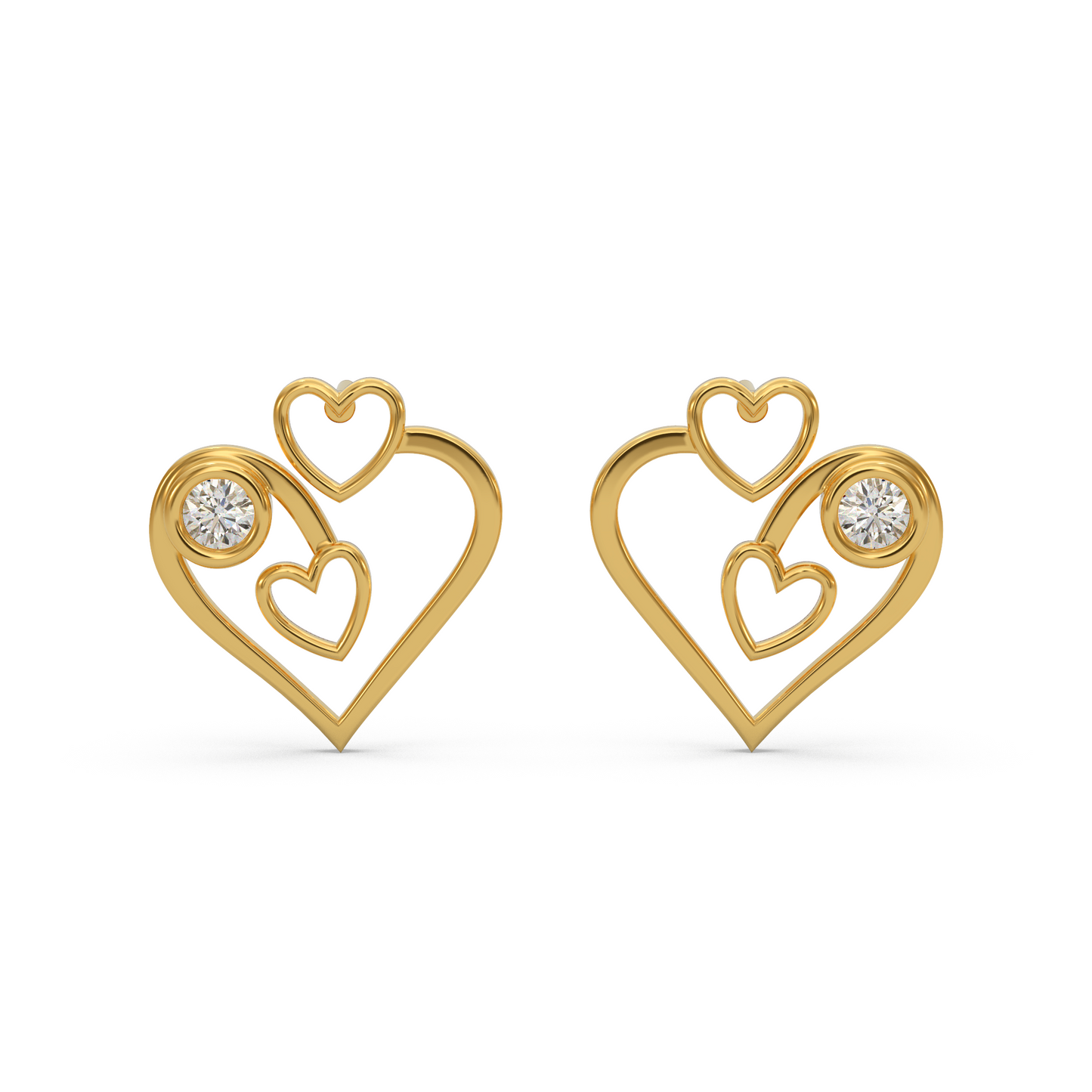 Exquisite Heart Diamond Earring