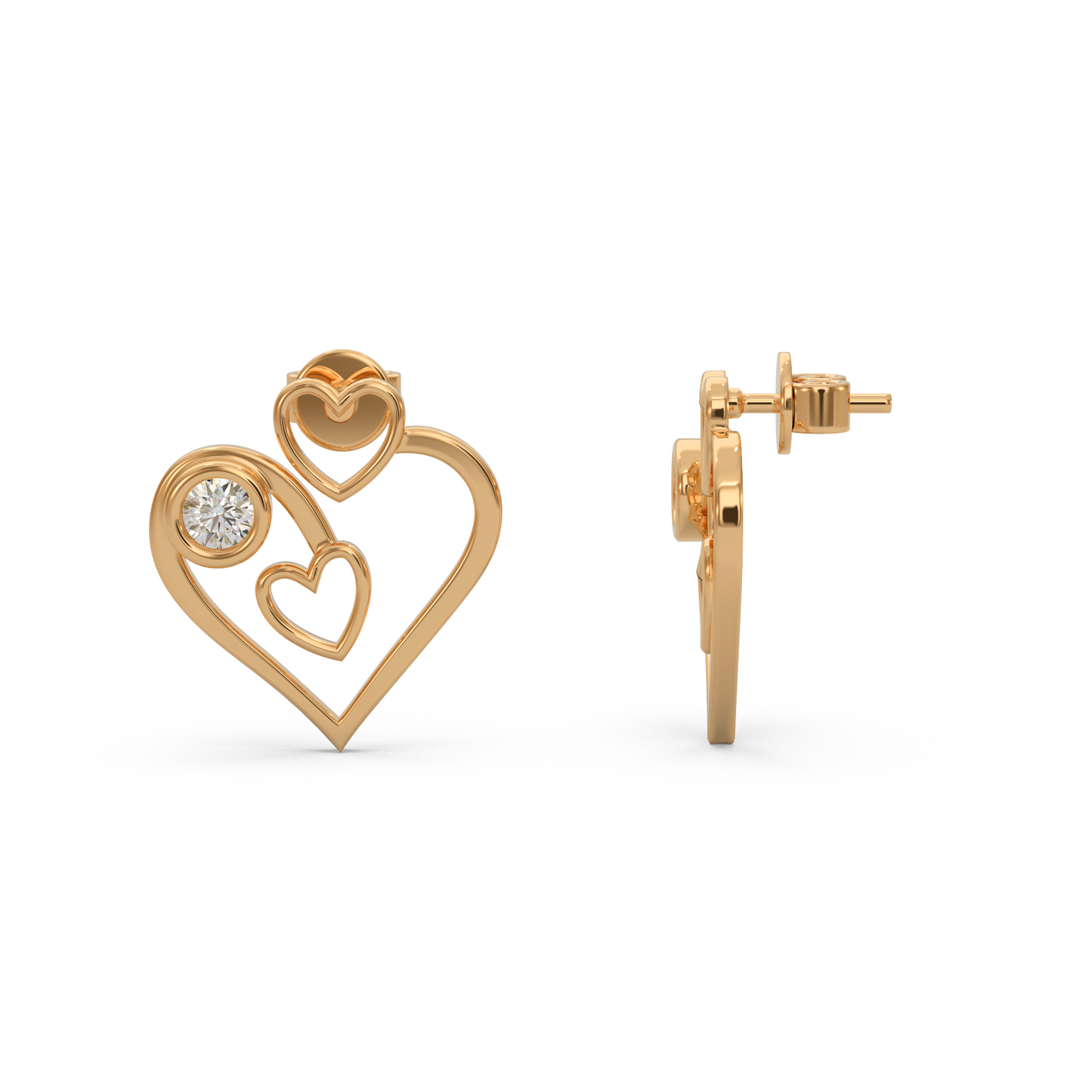 Exquisite Heart Diamond Earring