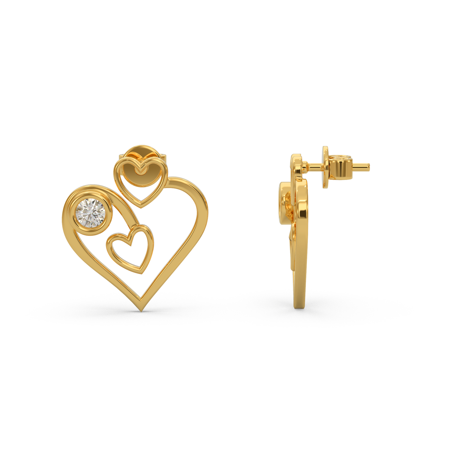 Exquisite Heart Diamond Earring