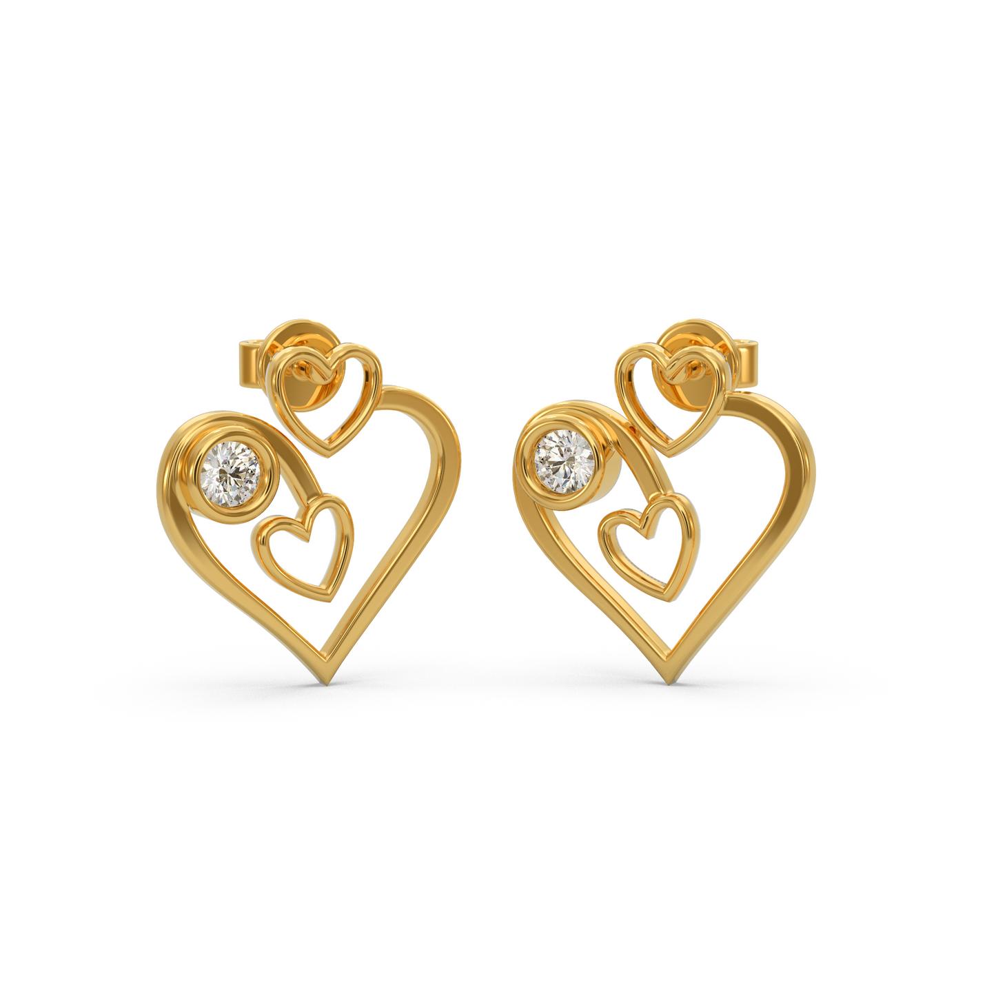Exquisite Heart Diamond Earring