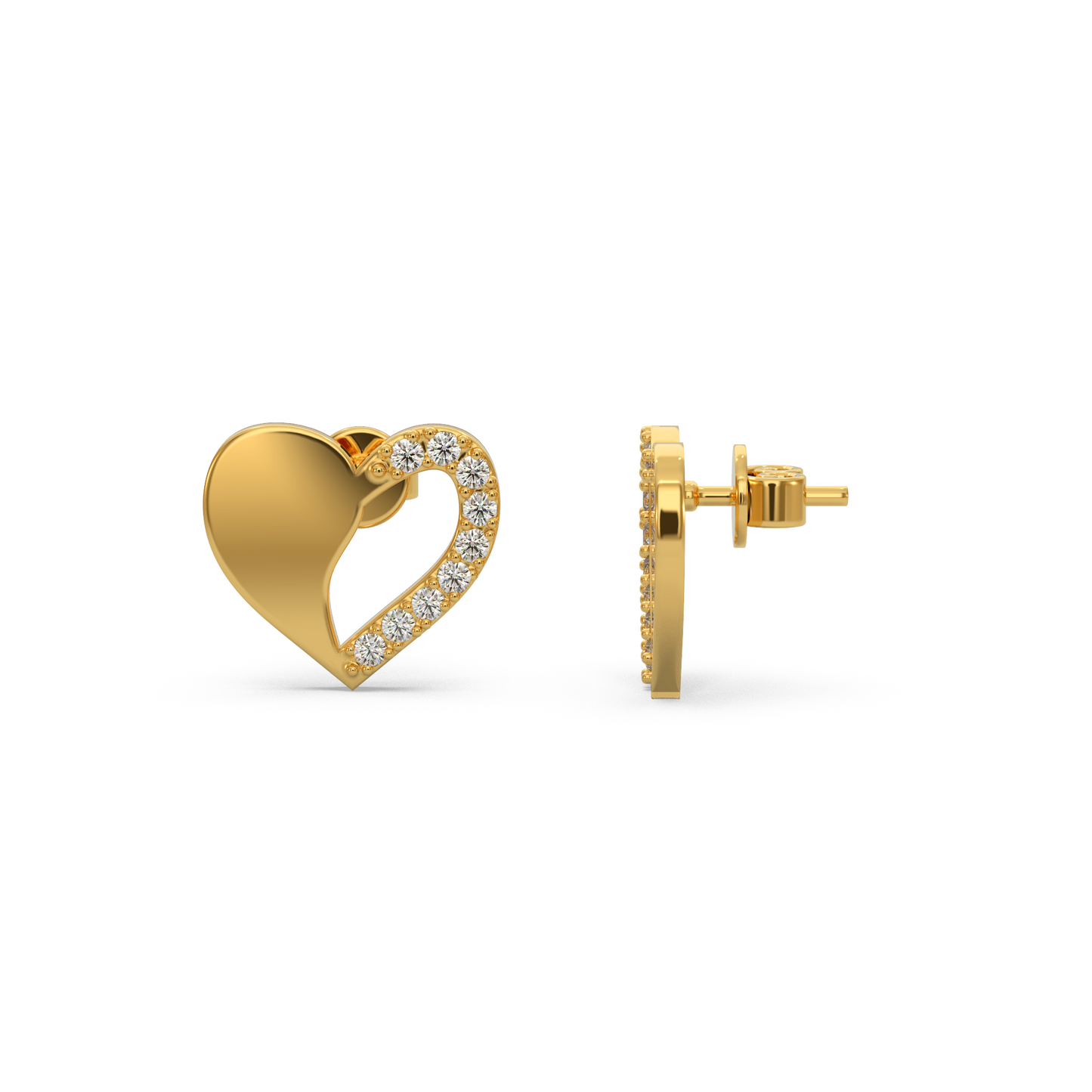 Chic Heart Diamond Earring