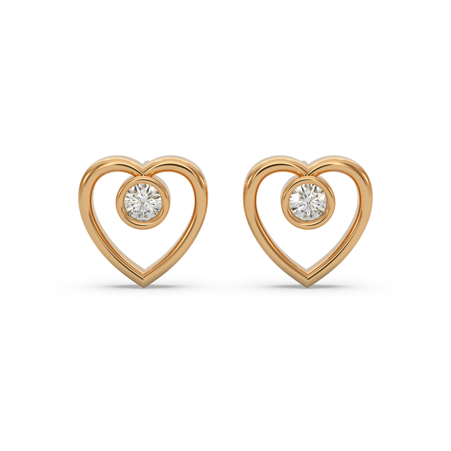 Unique Heart Diamond Earring
