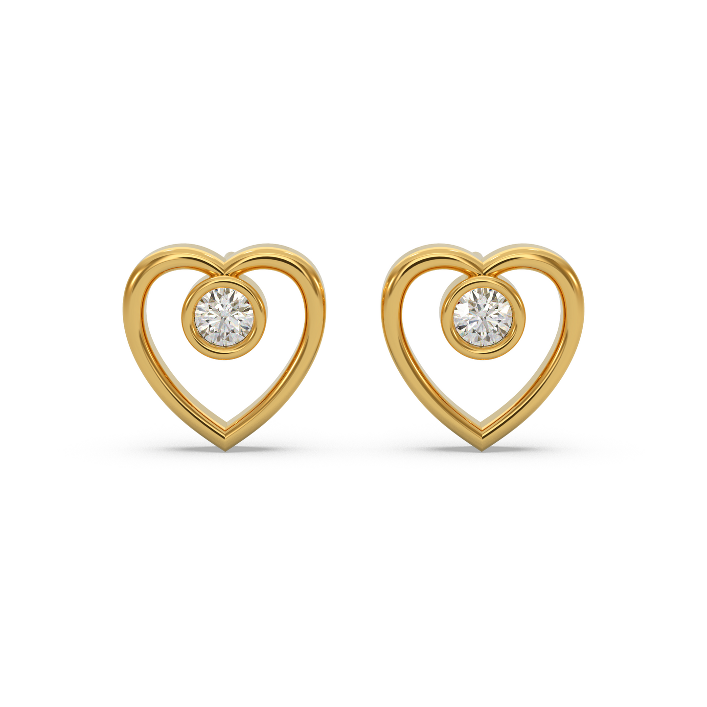 Unique Heart Diamond Earring