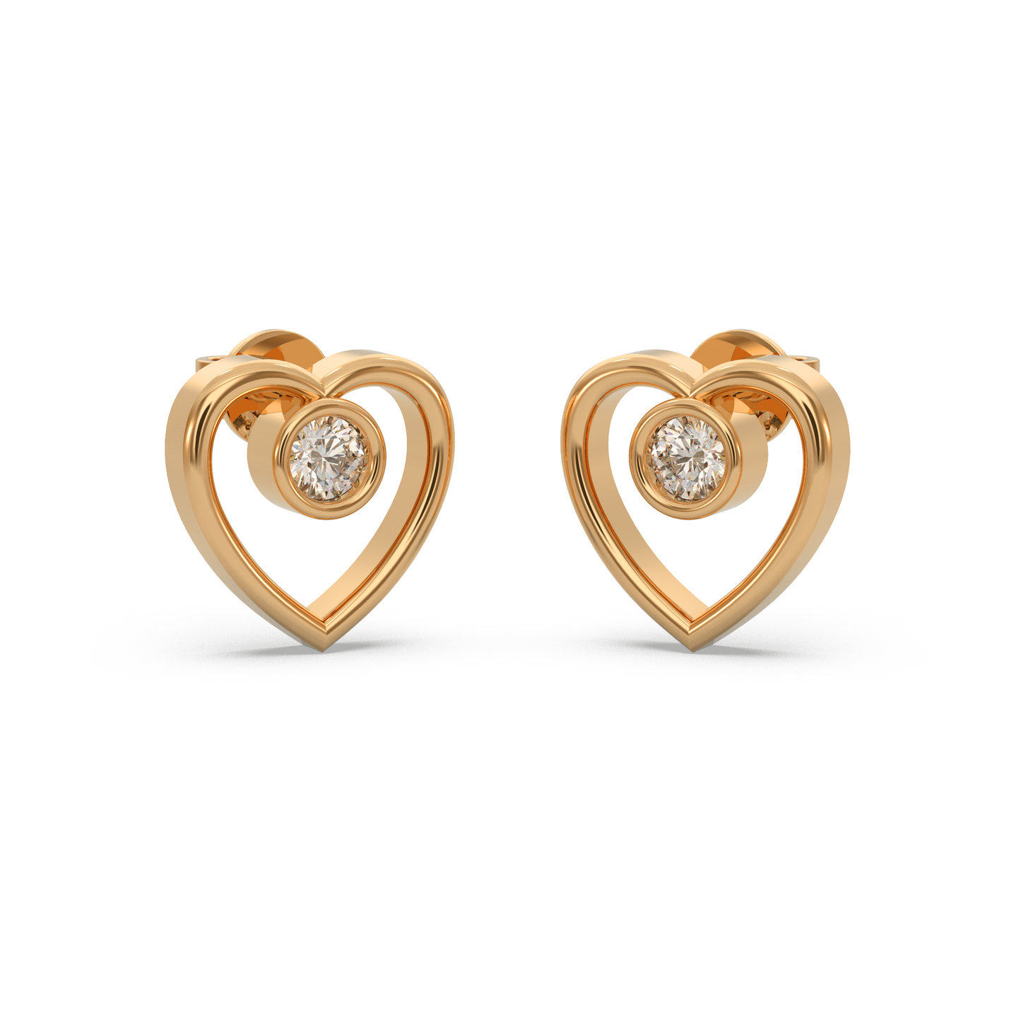 Unique Heart Diamond Earring