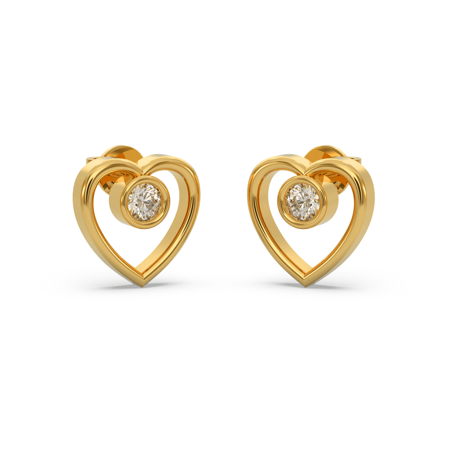 Unique Heart Diamond Earring
