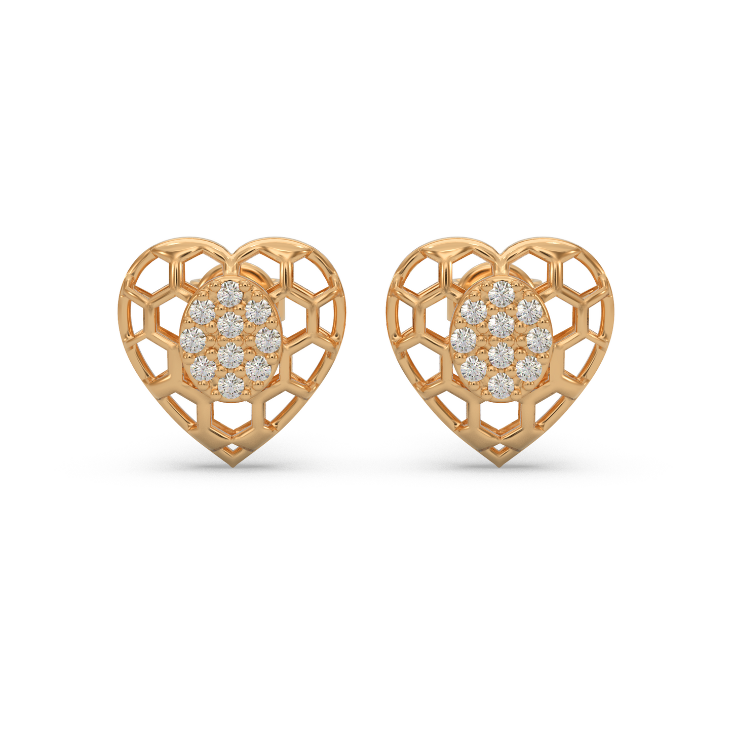 Open Heart Diamond Earring
