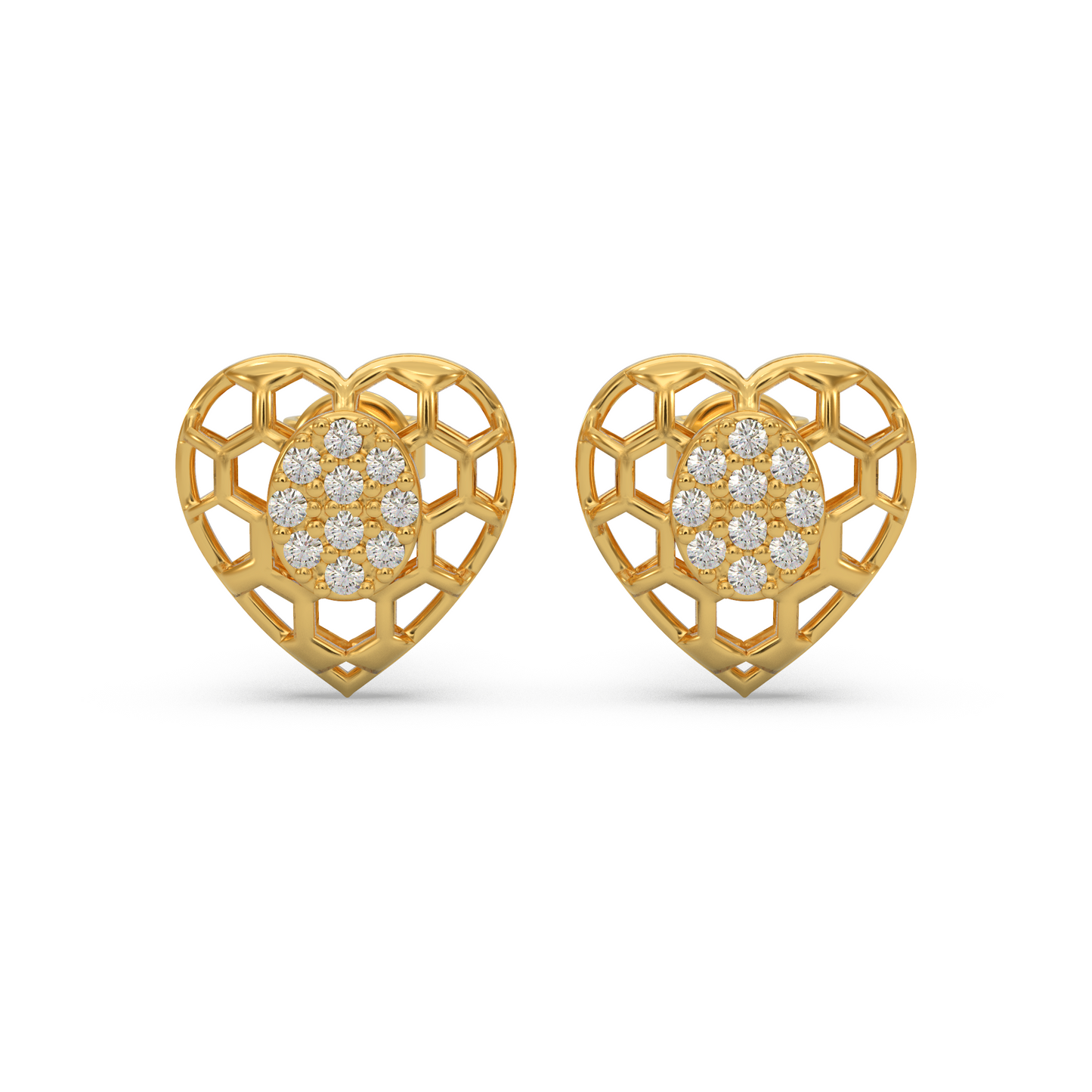 Open Heart Diamond Earring
