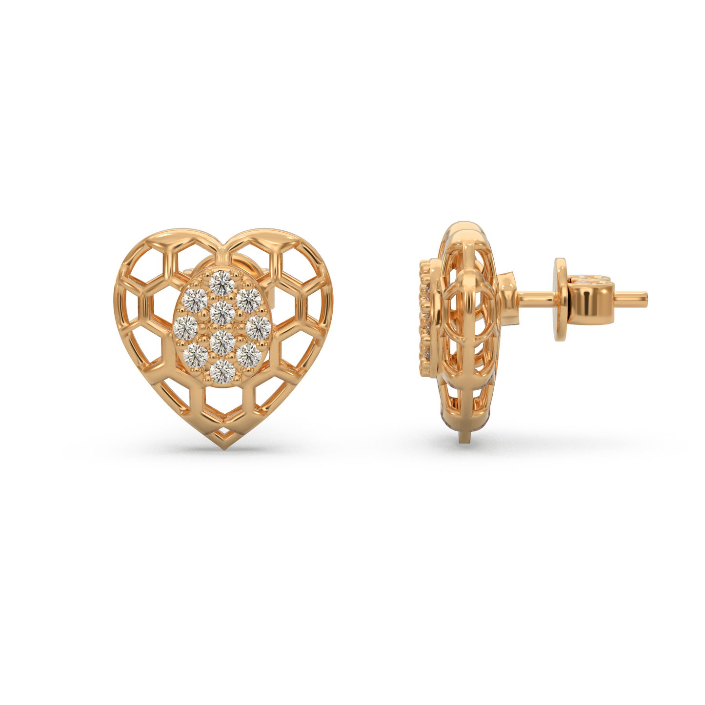 Open Heart Diamond Earring