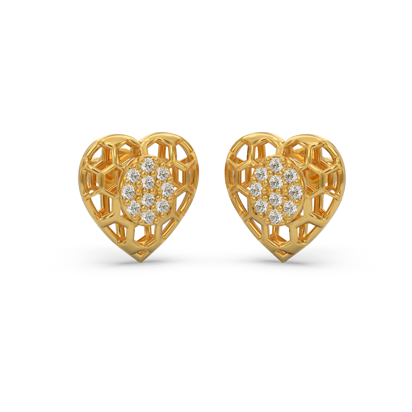 Open Heart Diamond Earring