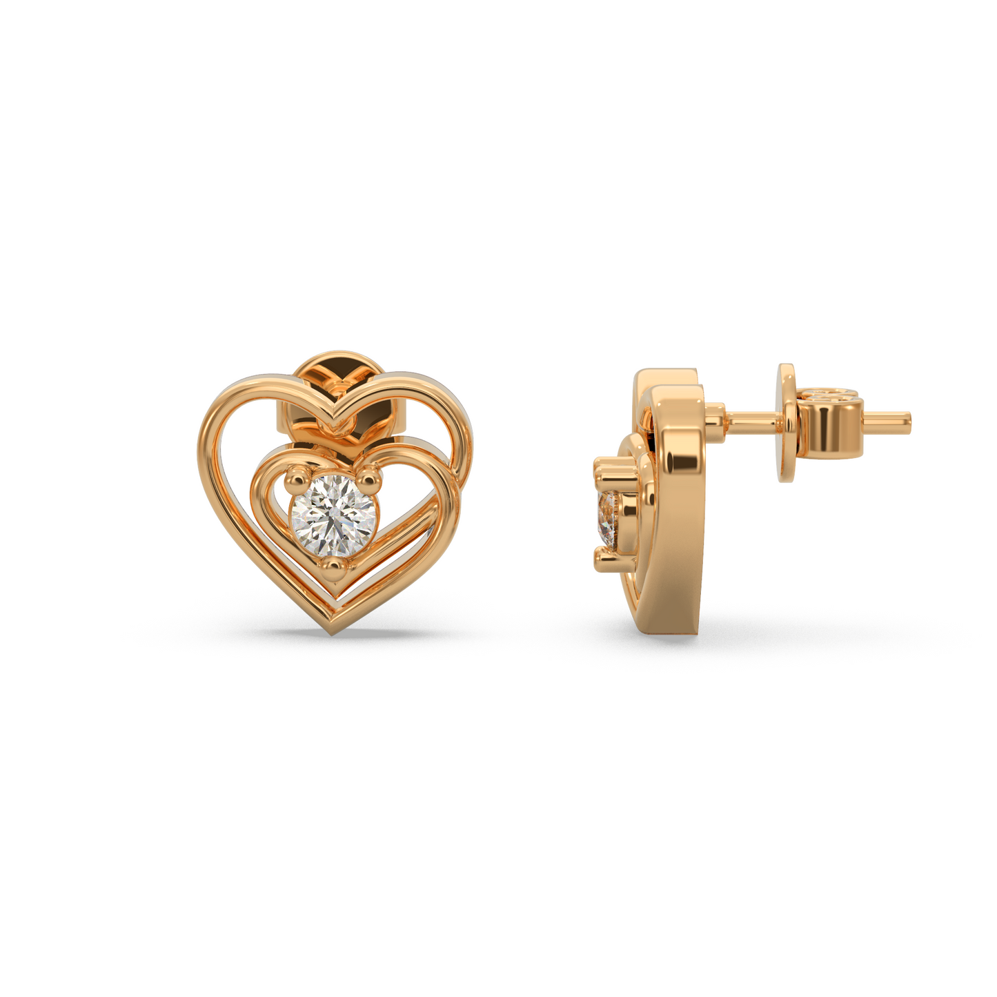 Romantic Gift Heart Diamond Earring