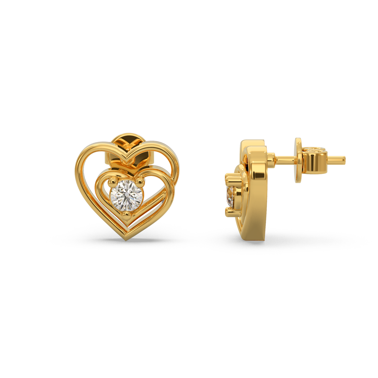 Romantic Gift Heart Diamond Earring