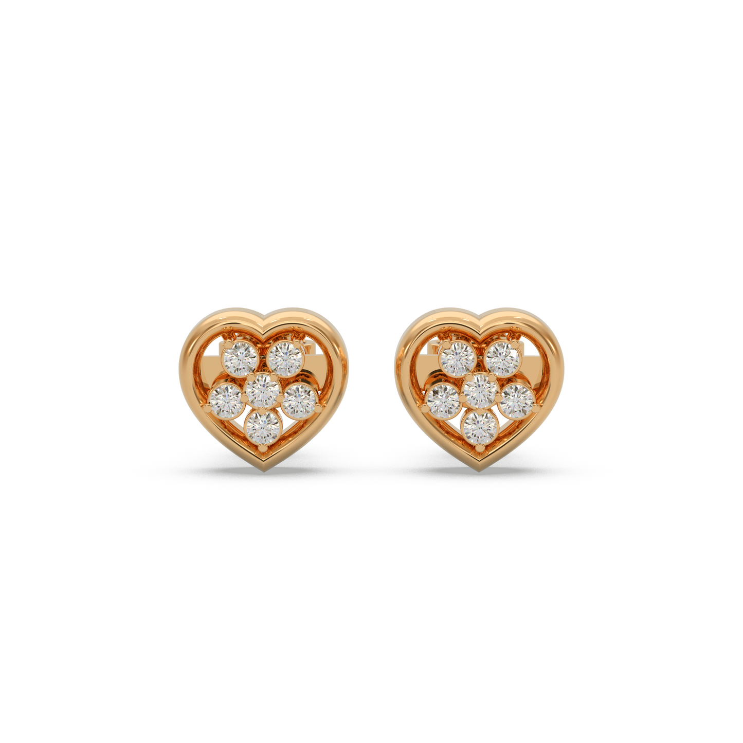 Minimal Heart Diamond Earring