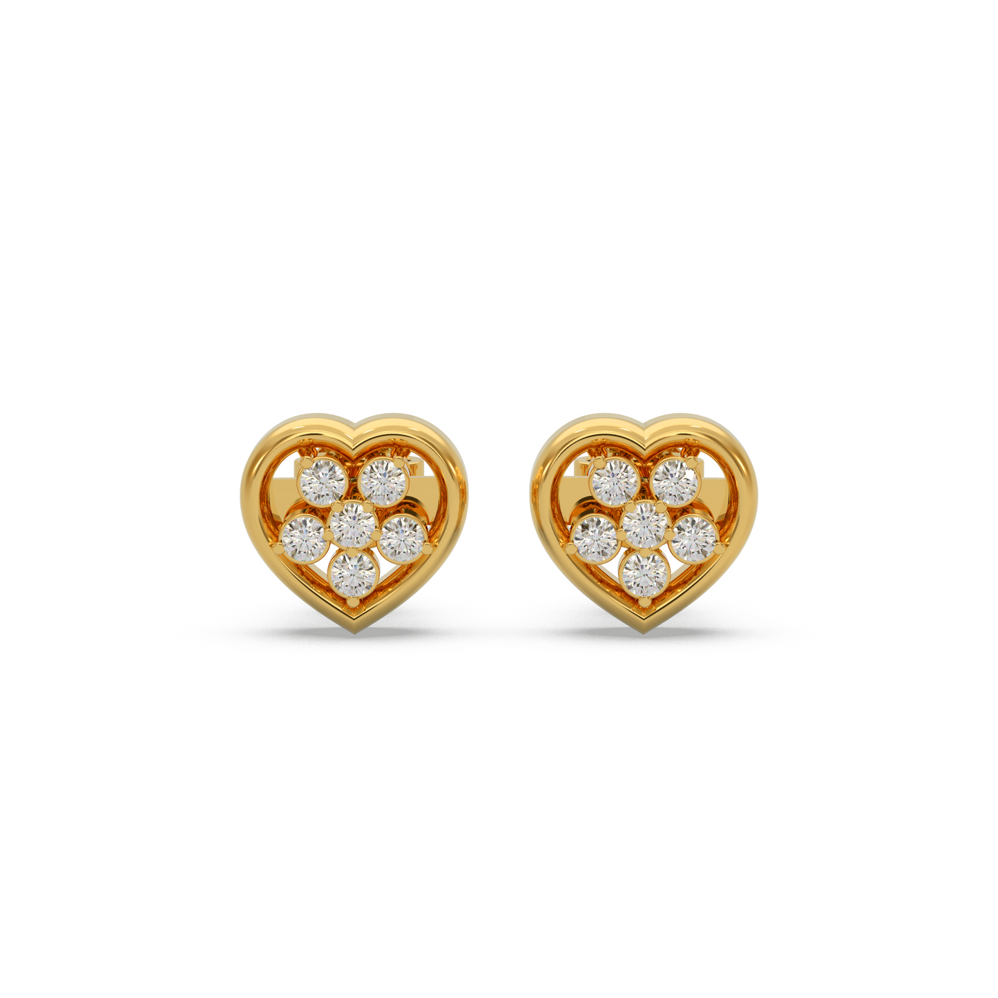 Minimal Heart Diamond Earring