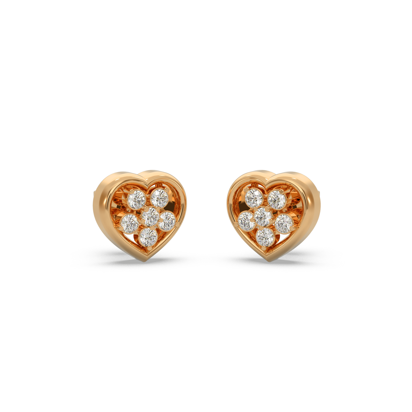 Minimal Heart Diamond Earring