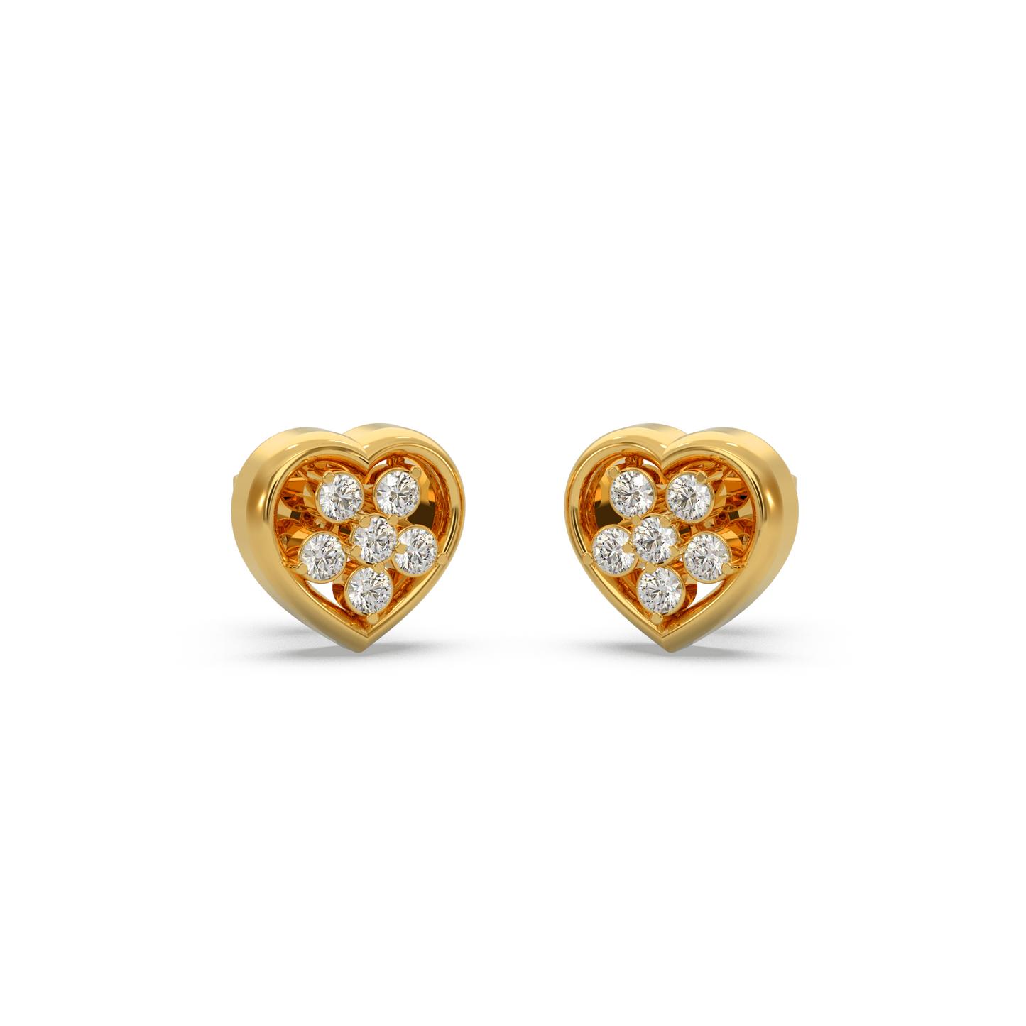 Minimal Heart Diamond Earring