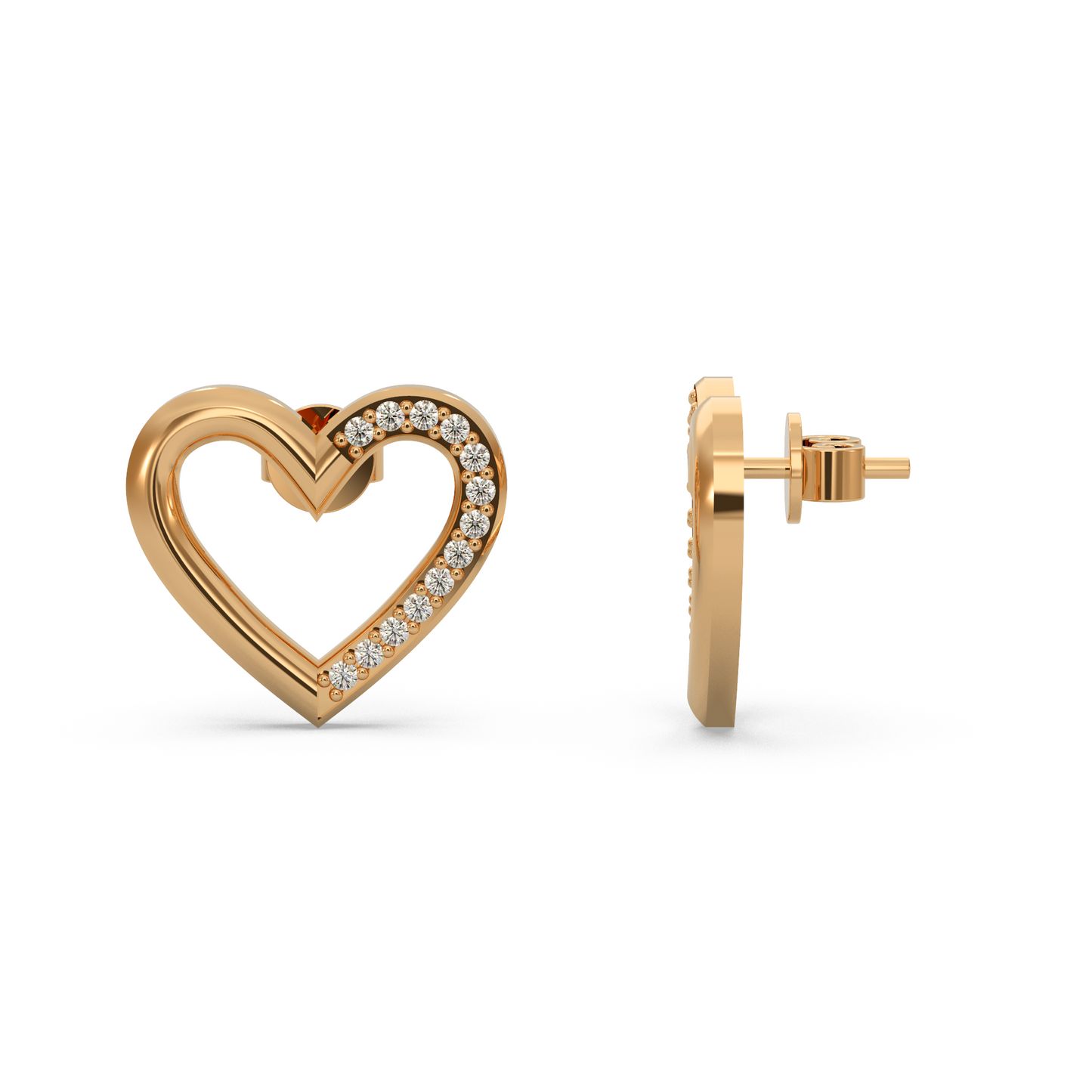 Valentine’s Day Heart Diamond Earring