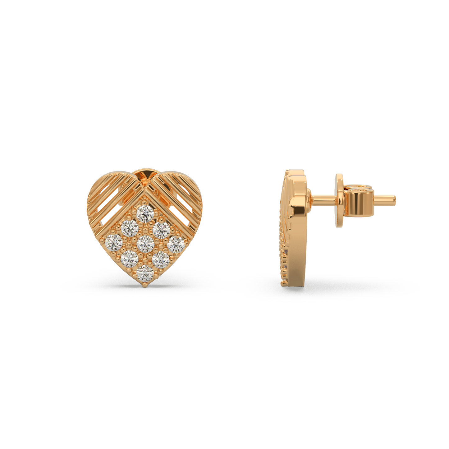Couple’s Heart Diamond Earring
