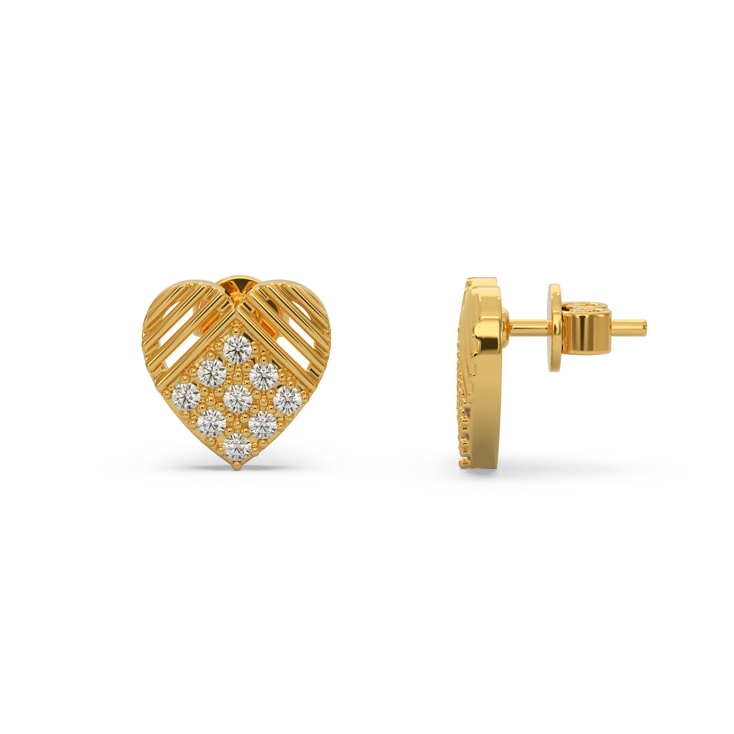 Couple’s Heart Diamond Earring