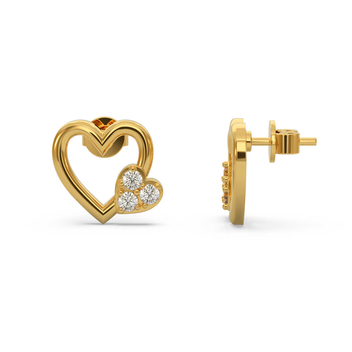 Flawless Heart Diamond Earring