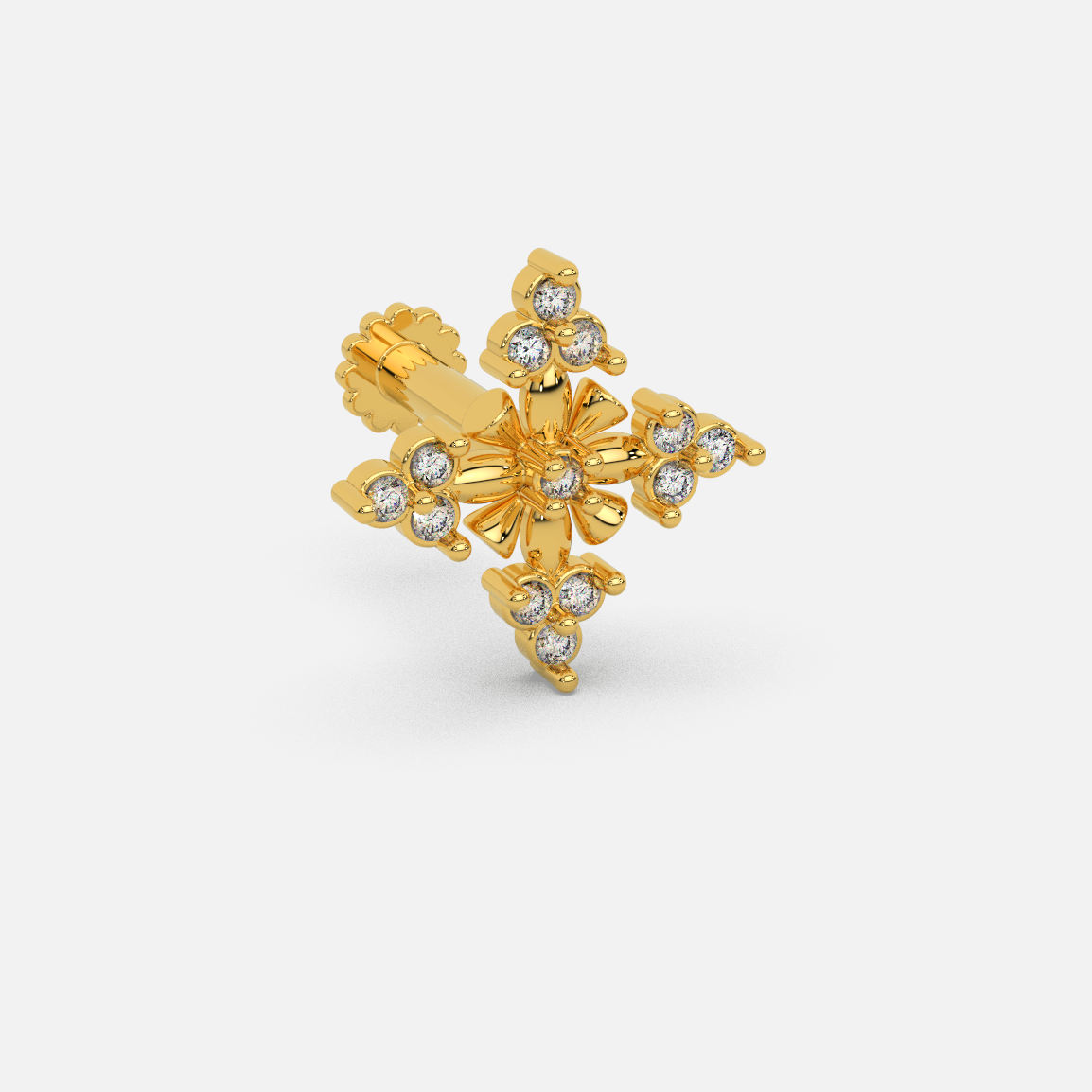 Sparkling Silver Nose Pin