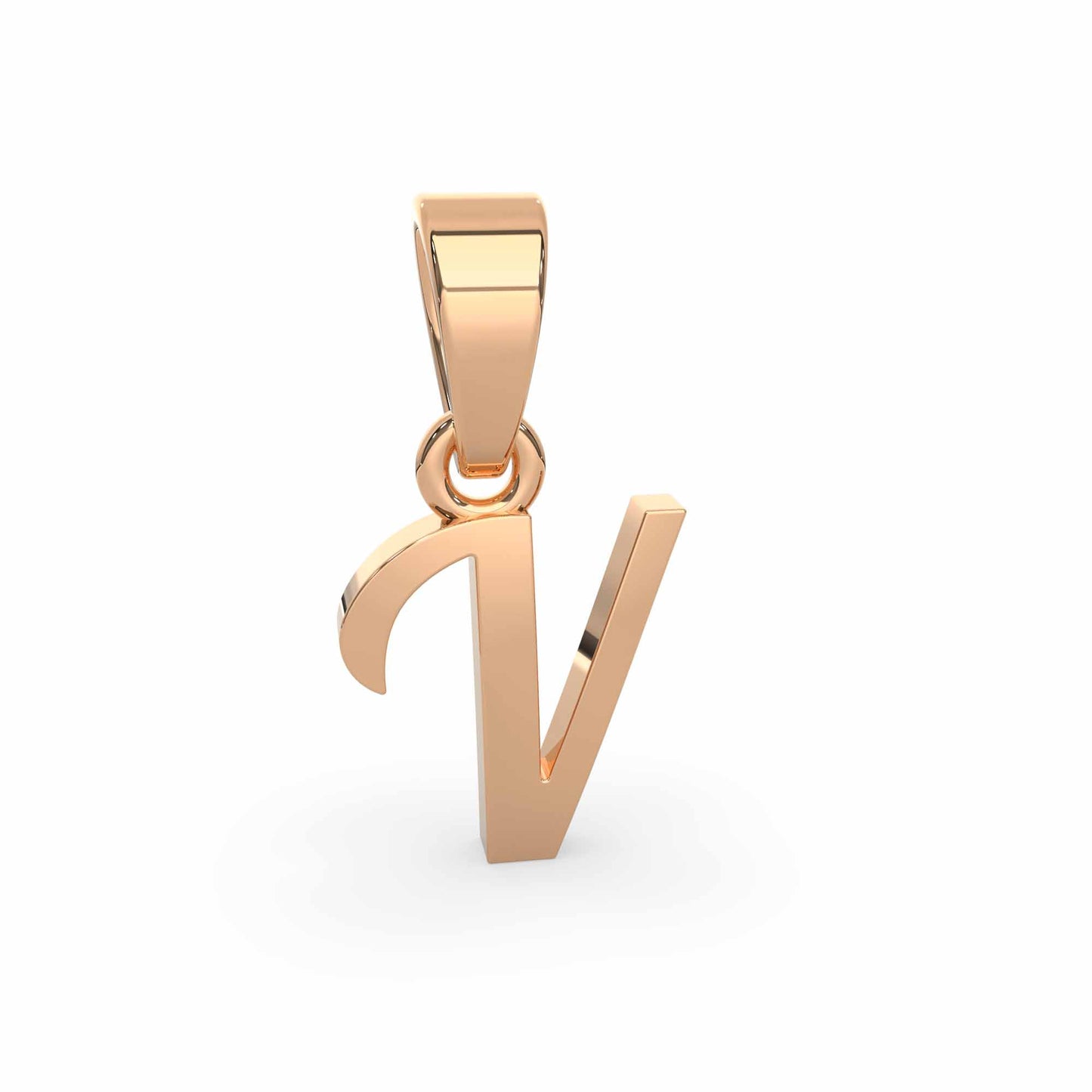 Alphabet V Gold Charm