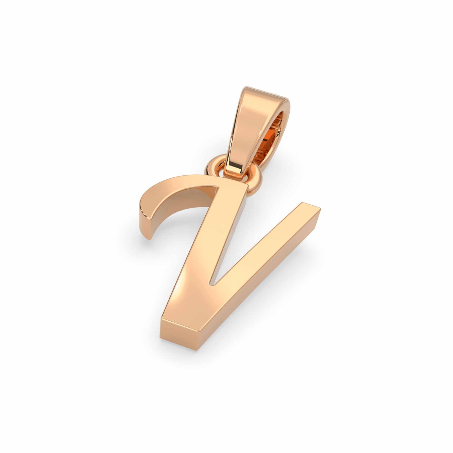 Alphabet V Gold Charm