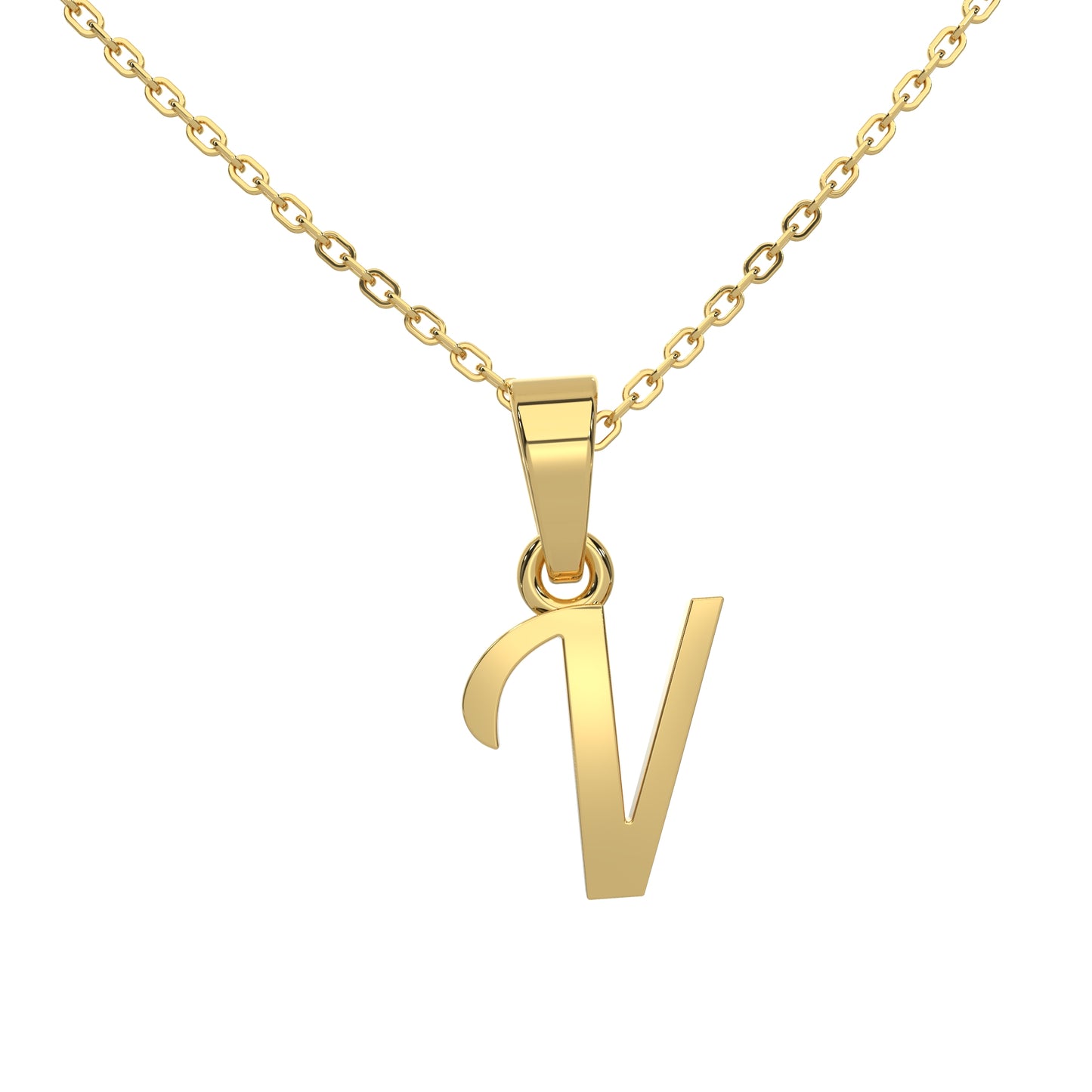 Alphabet V Gold Charm