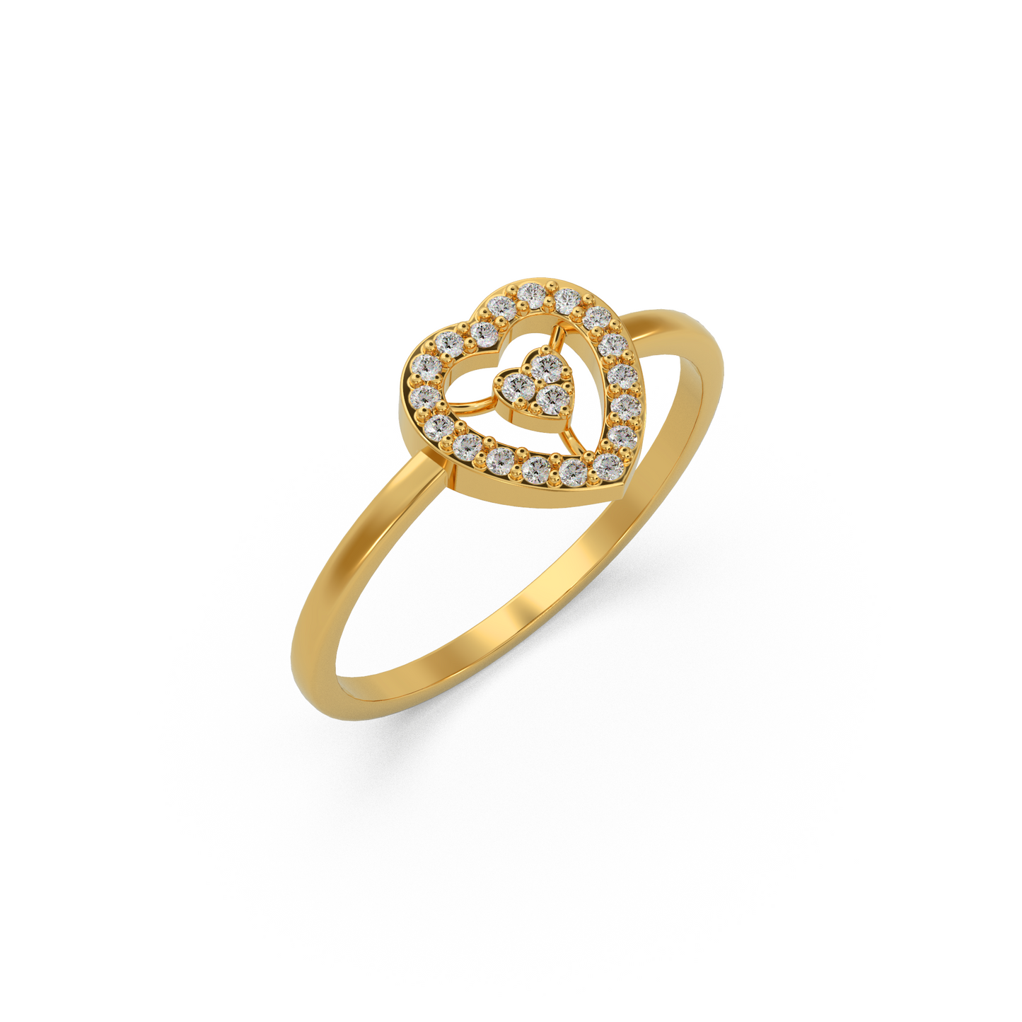 Elegant Heart Diamond Ring