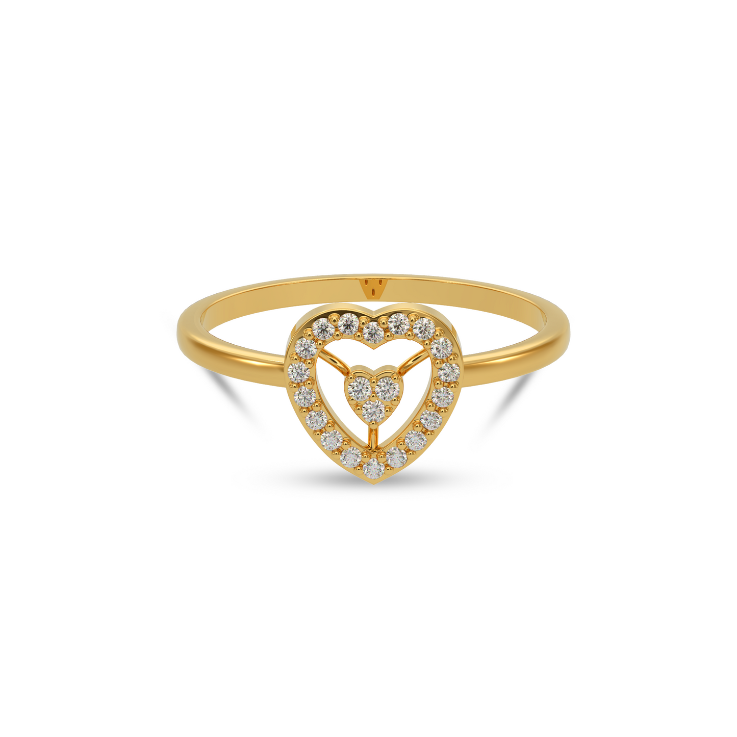 Elegant Heart Diamond Ring