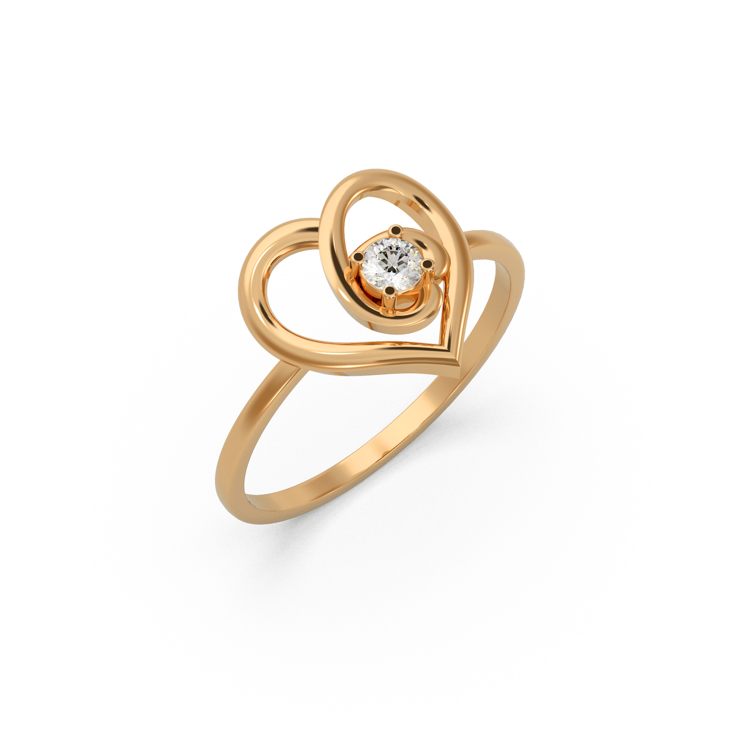 Halo Heart Diamond Ring