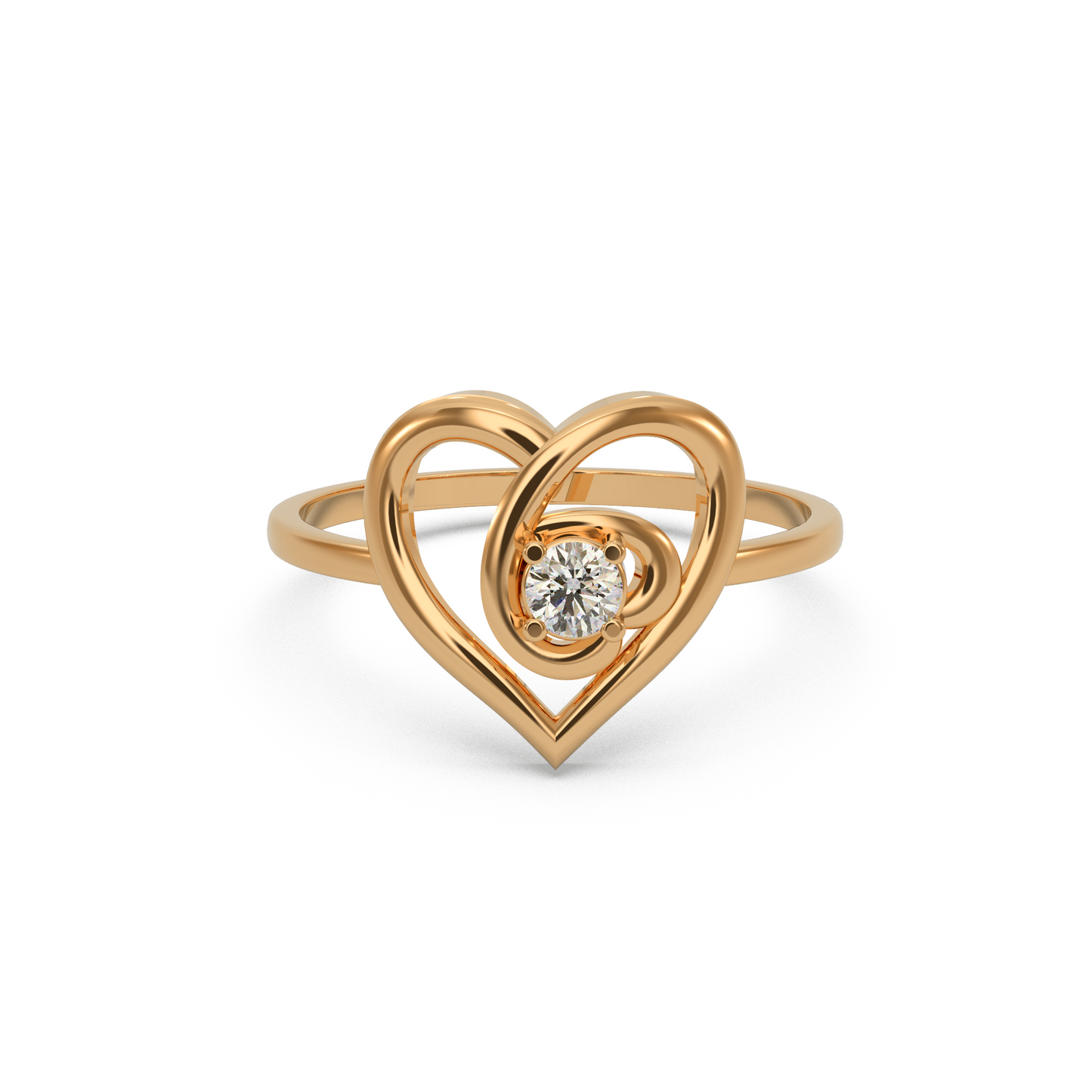 Halo Heart Diamond Ring