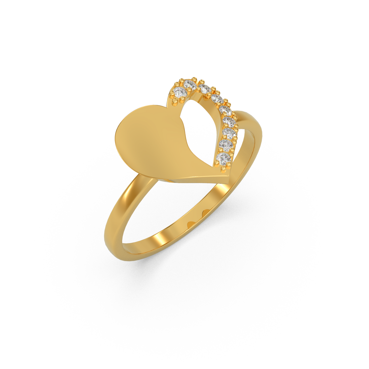 Chic Heart Diamond Ring