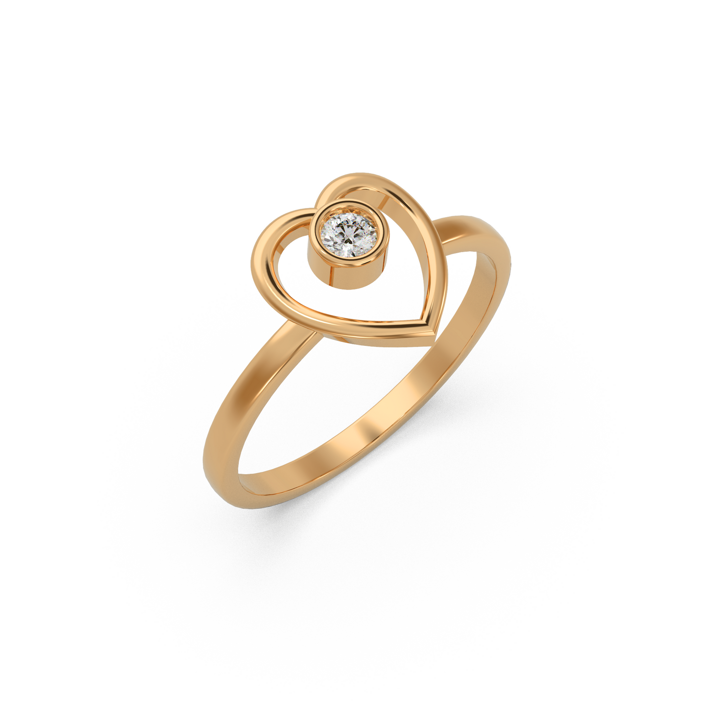 Unique Heart Diamond Ring