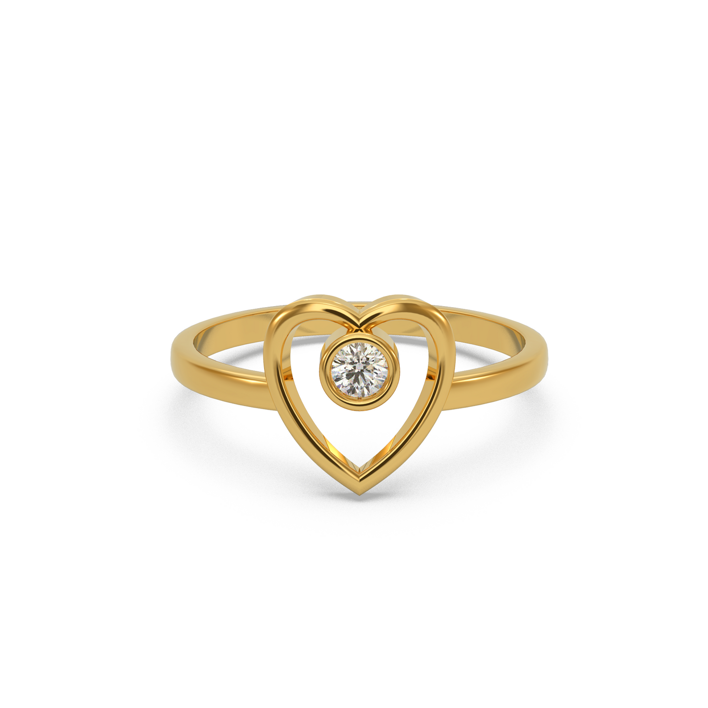 Unique Heart Diamond Ring