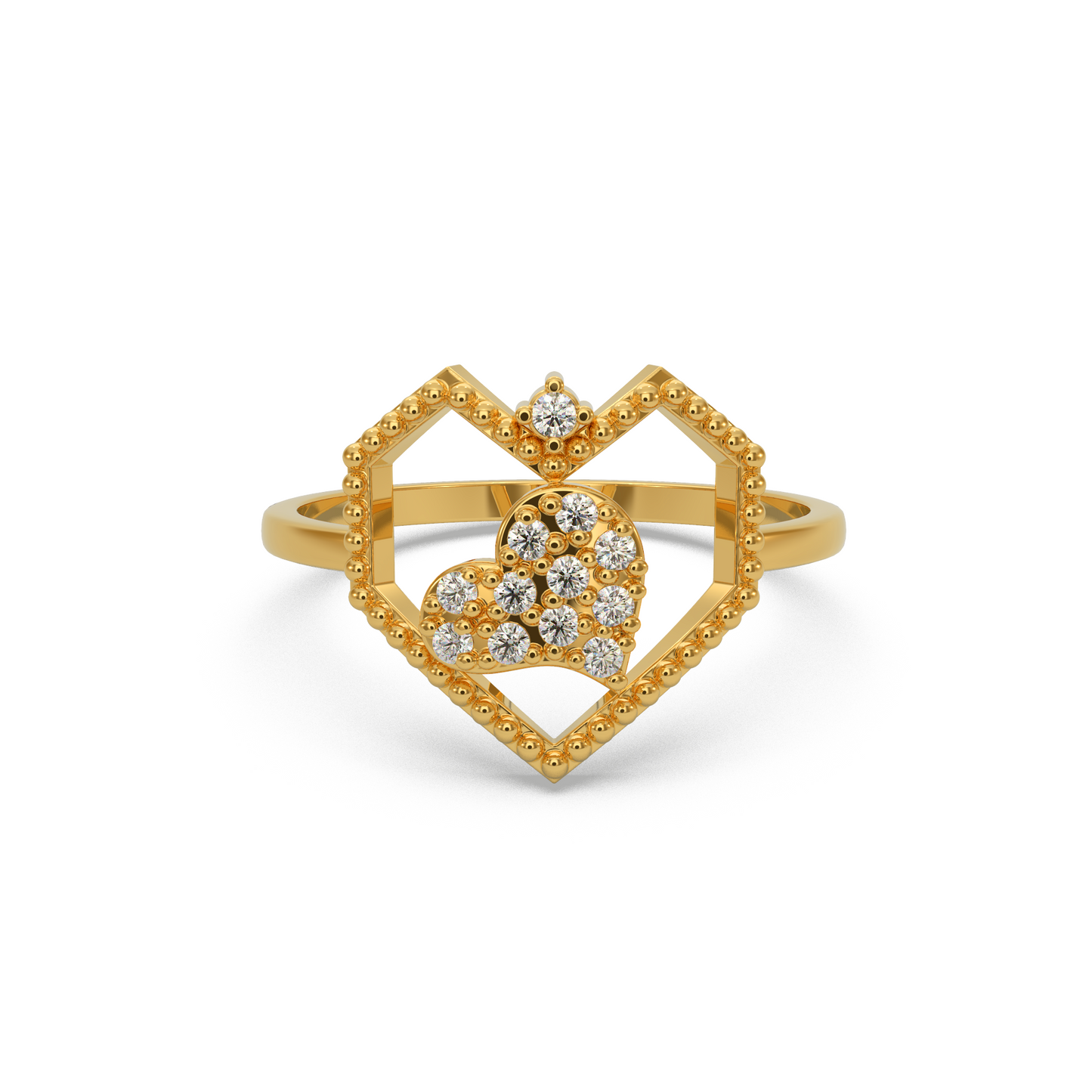 Modern Heart Diamond Ring