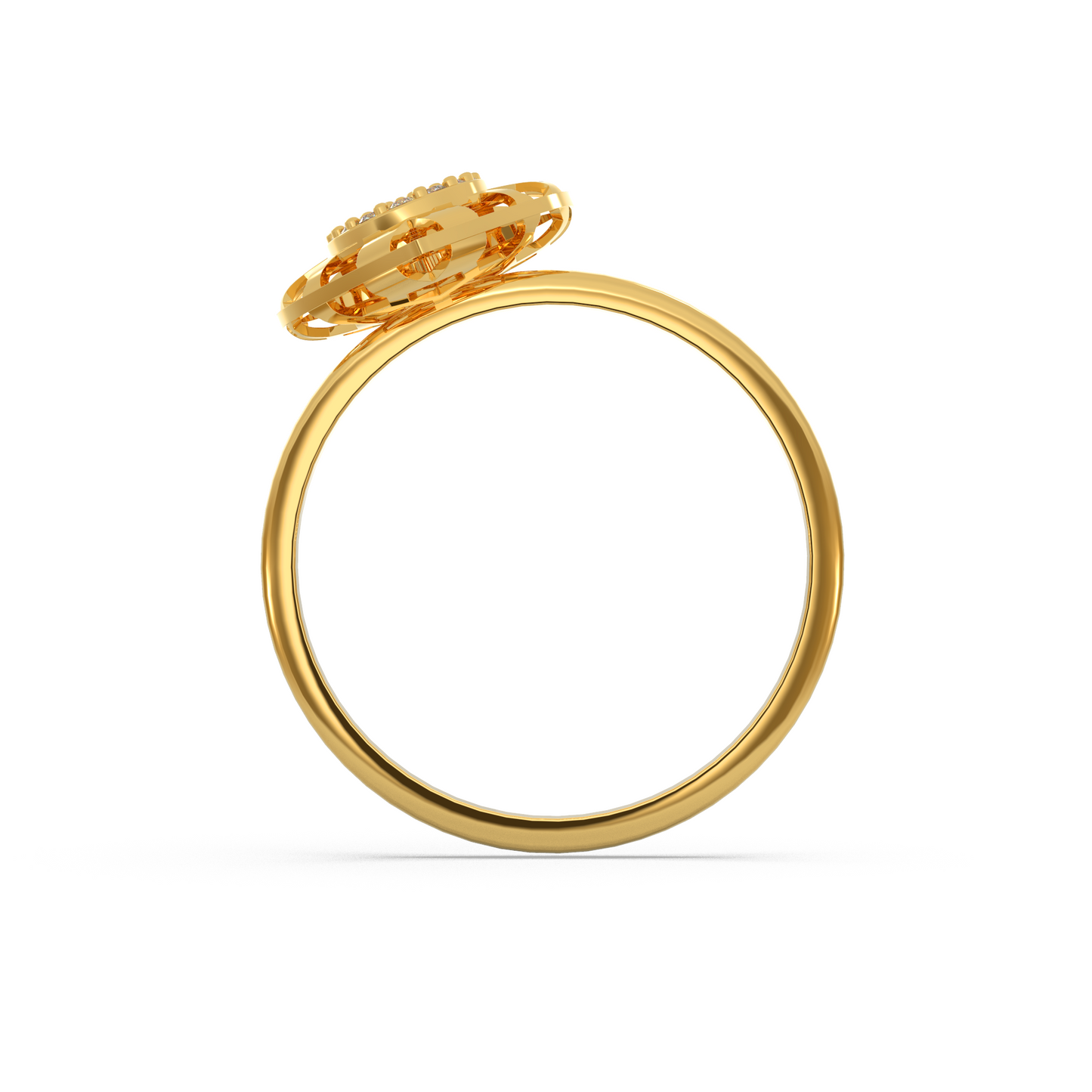 Open Heart Diamond Ring