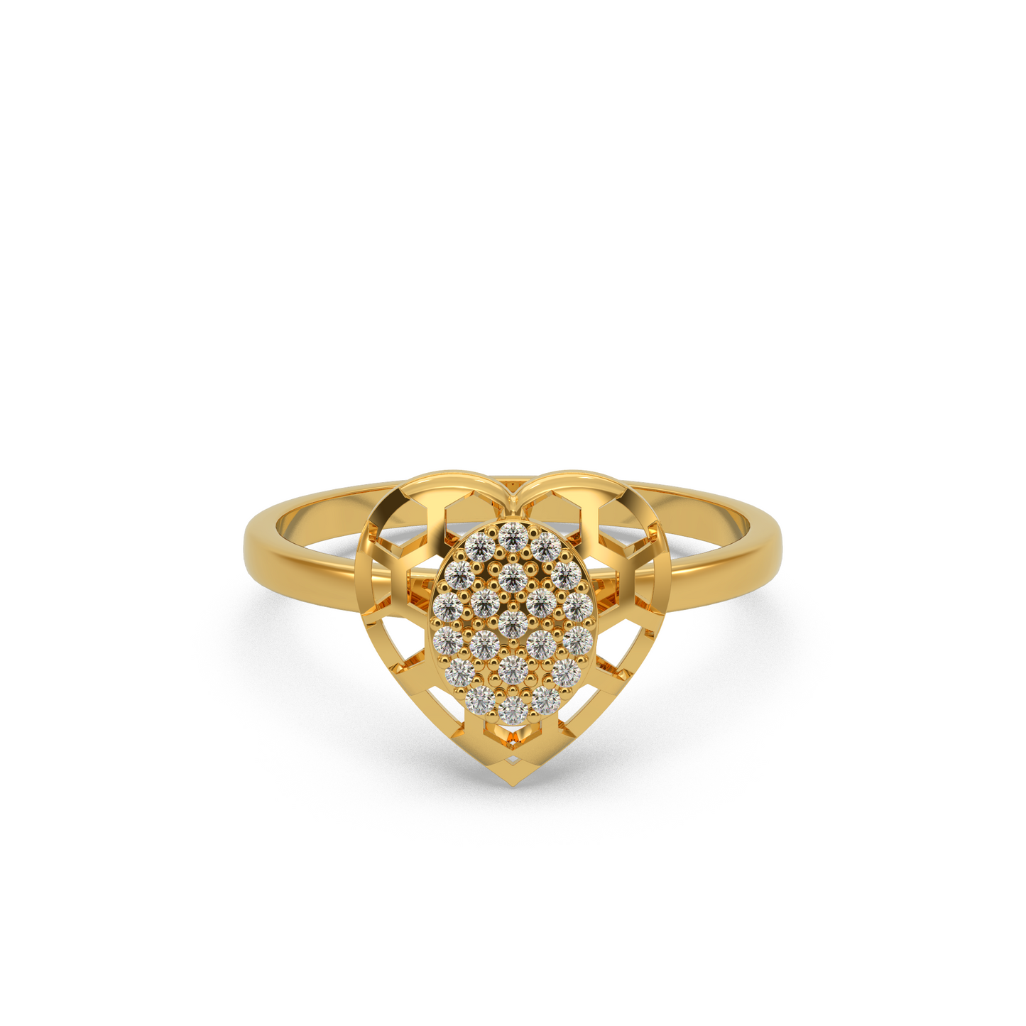 Open Heart Diamond Ring