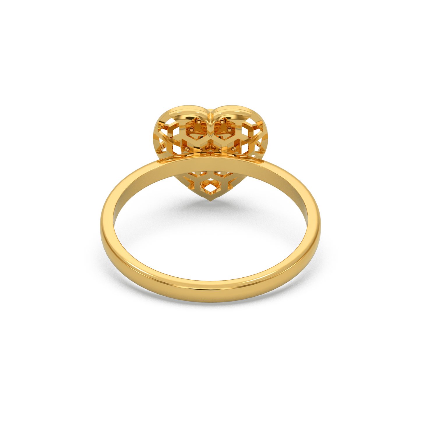 Open Heart Diamond Ring