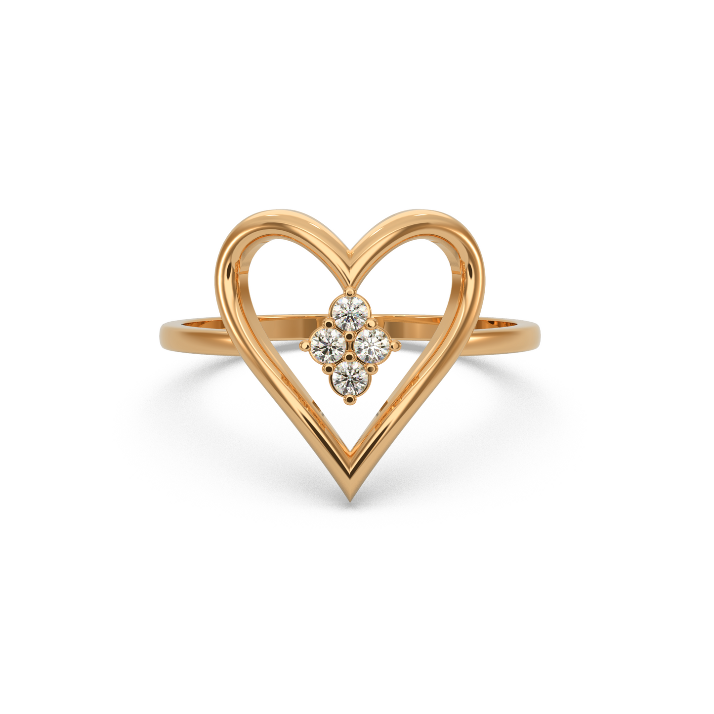 Love Symbol Heart Diamond Ring