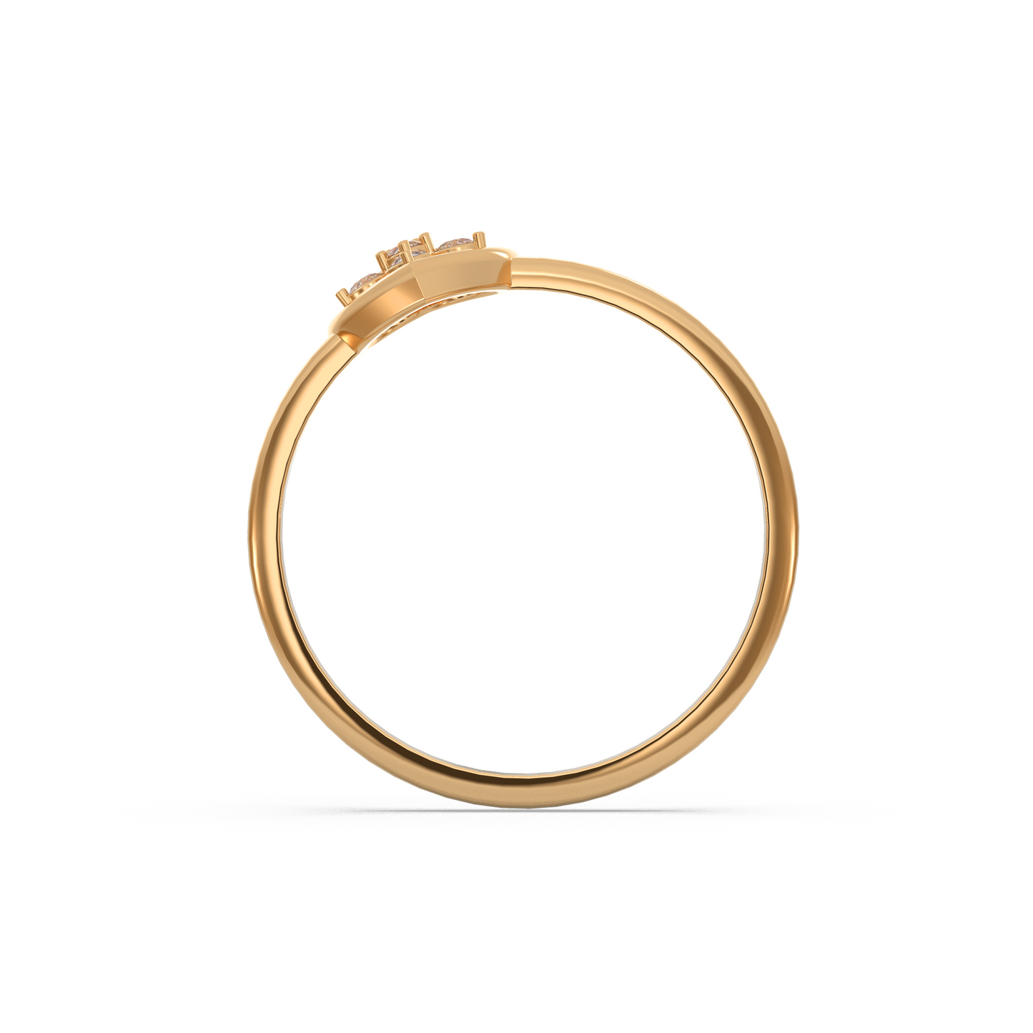 Minimal Heart Diamond Ring