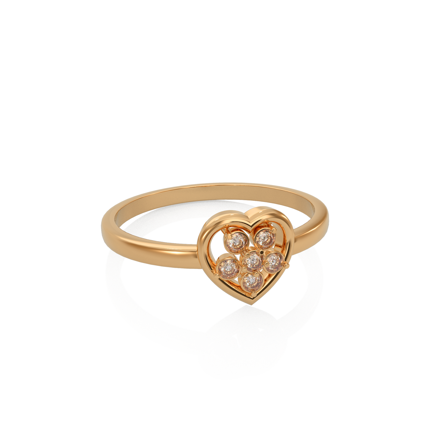 Minimal Heart Diamond Ring