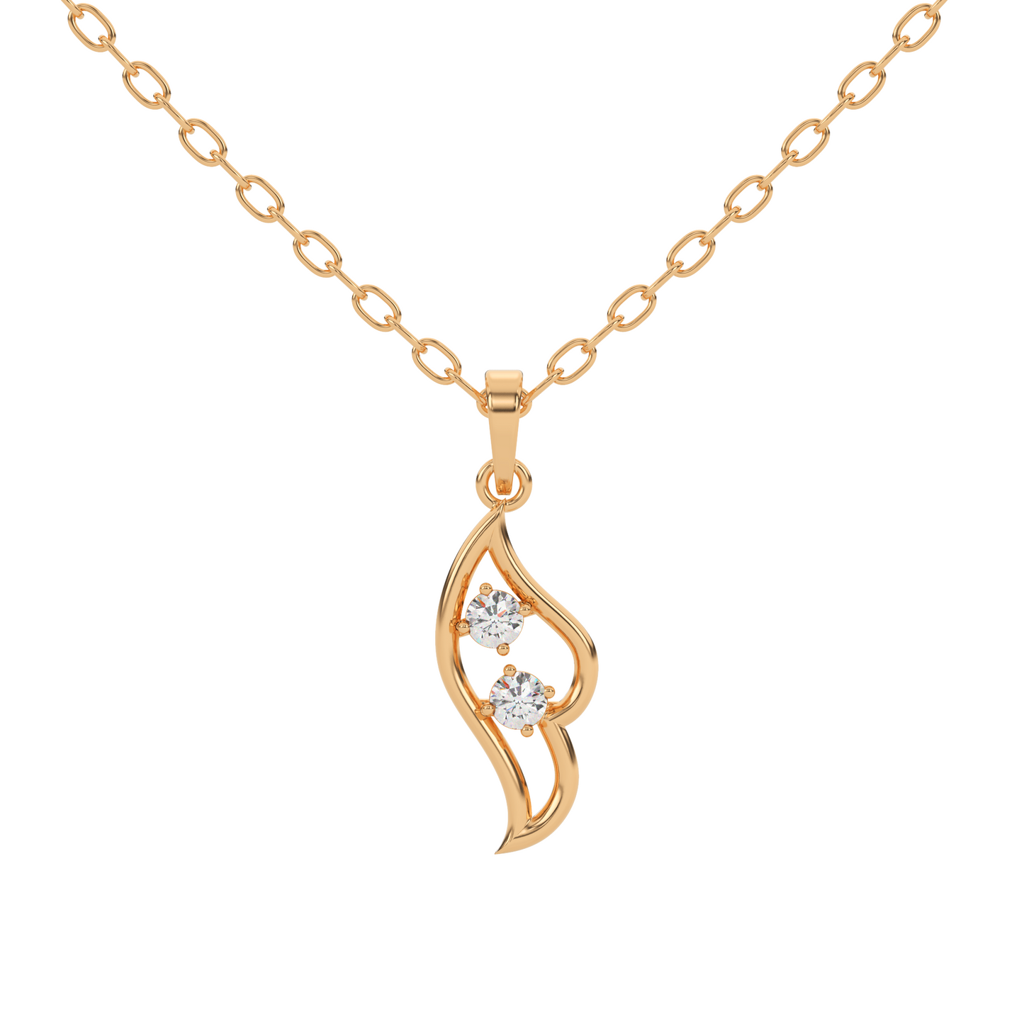 Golden Charm Natural Diamond Pendant