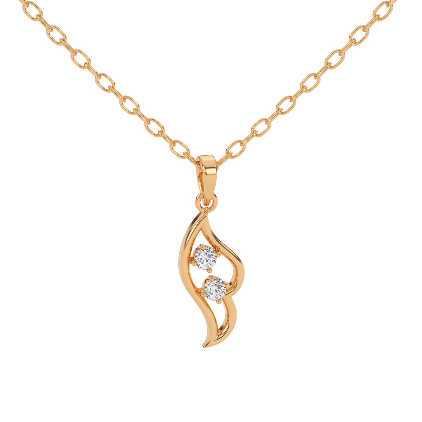 Golden Charm Natural Diamond Pendant