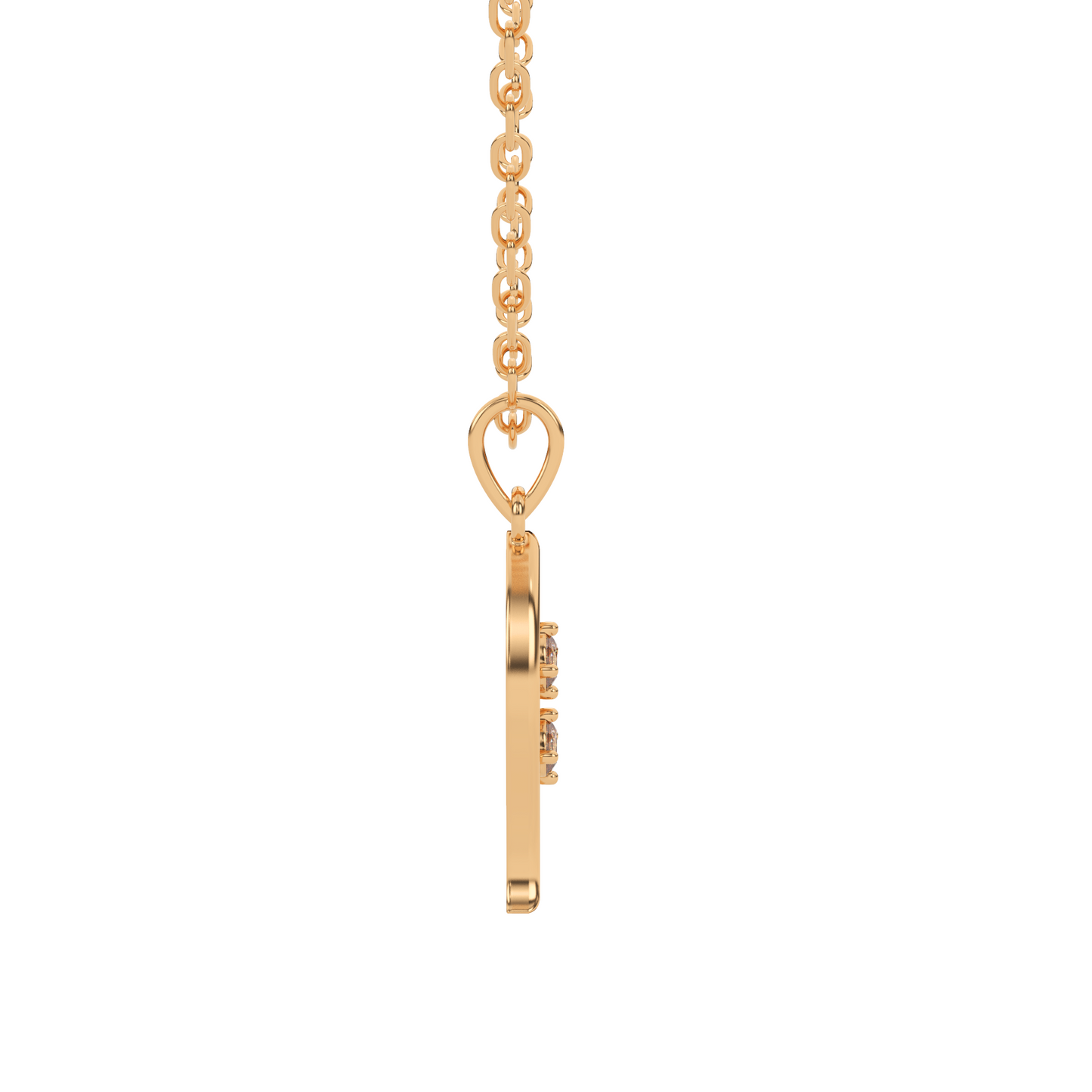 Golden Charm Natural Diamond Pendant