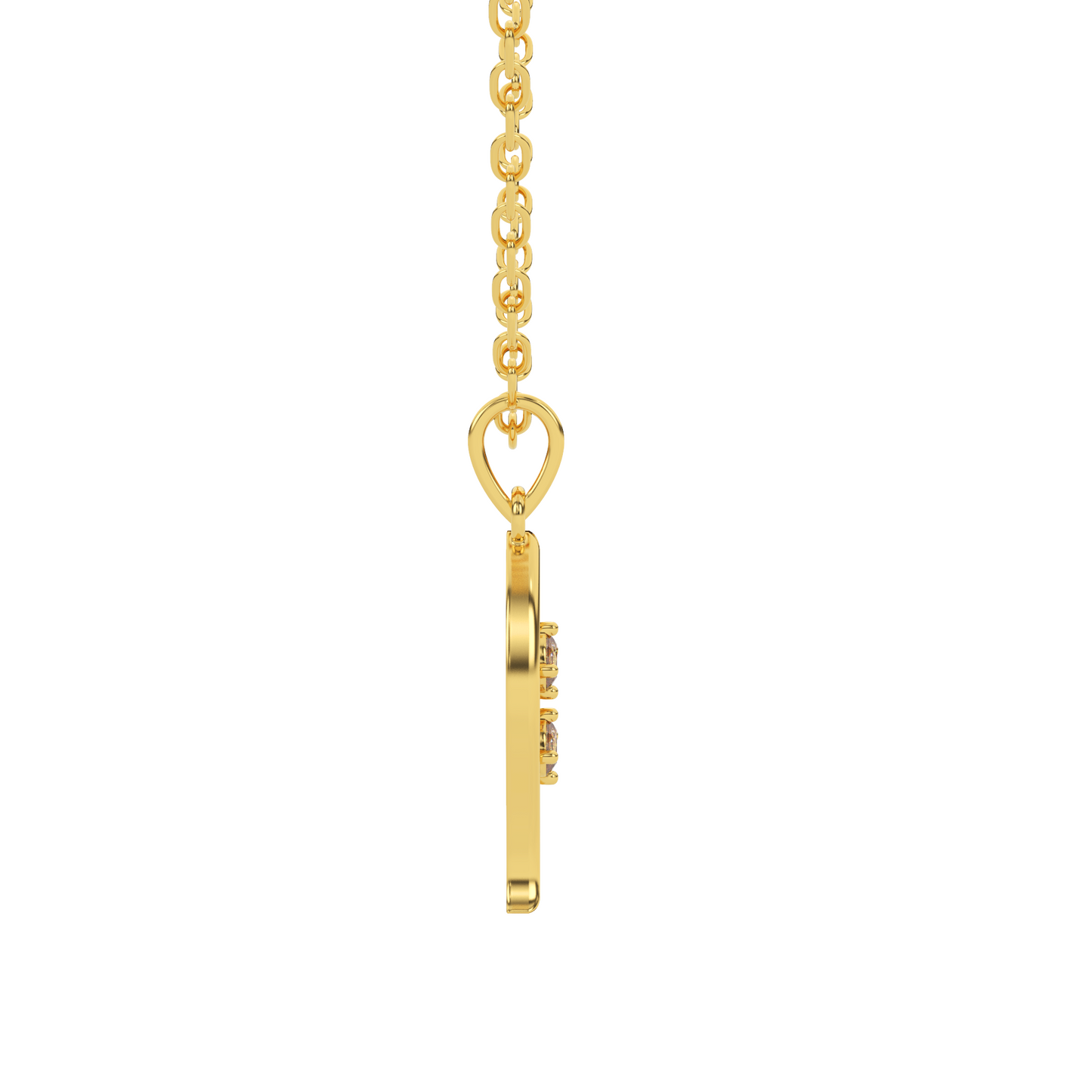 Golden Charm Natural Diamond Pendant